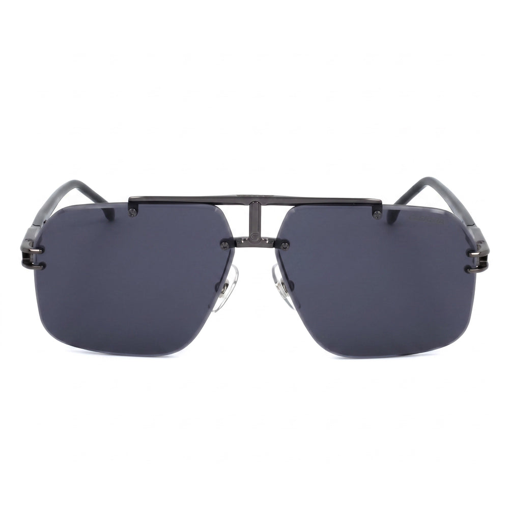 Carrera Casual Men's Dark Ruthenium Black Metal Sunglasses with Grey Polycarbonate Lenses UV 400 Protection 63mm