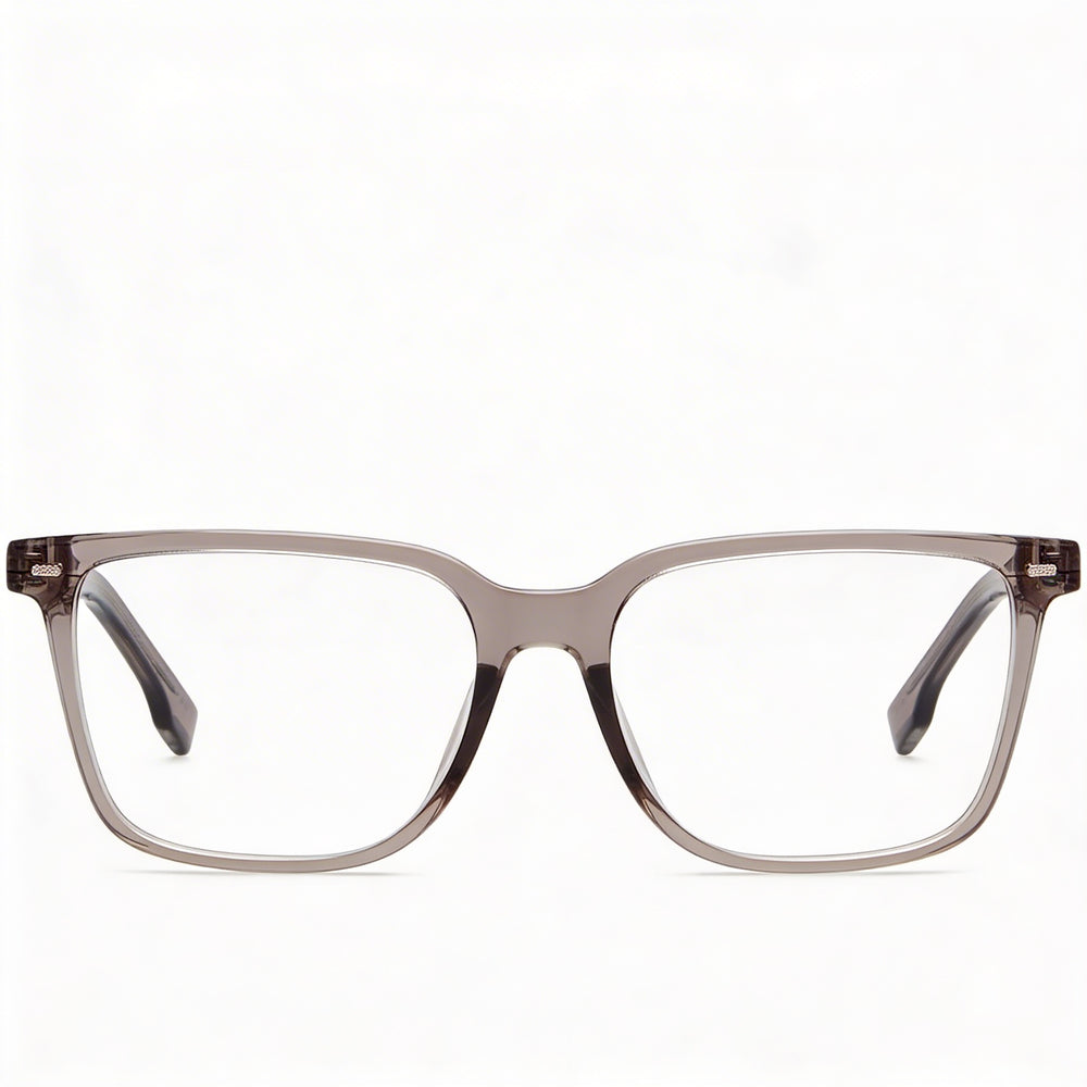 Hugo Boss Audio Systems Modern Men's Transparent Brown Acetate Frame Polycarbonate Brown Lens 55mm Eyewear