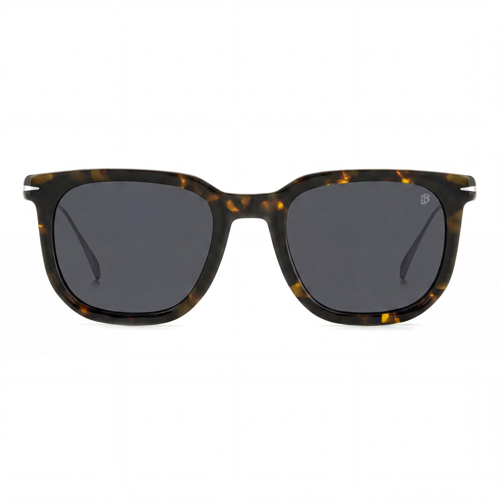 Gafas de sol Beckham Casual de mujer, modelo Habana Dark Ruthenium con montura de acetato y lentes de titanio de 52 mm