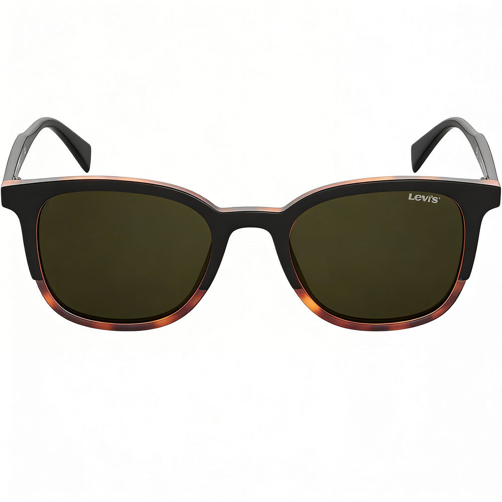 LEVI'S Gafas de Sol Modernas para Hombre, Marco Negro de Poliamida Ecológica Havana, Protección UV, No Polarizadas 52-20-145mm