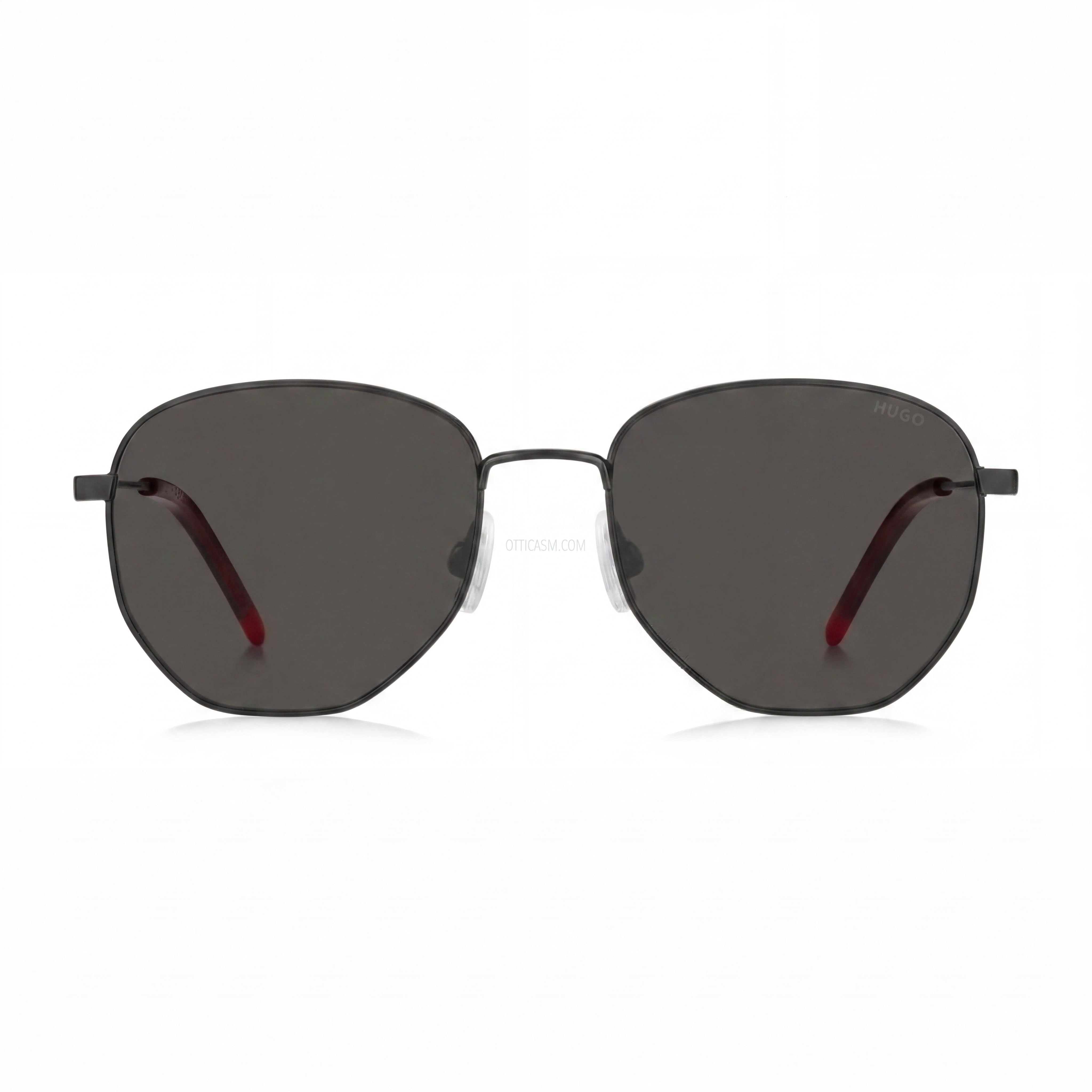 HUGO Modern Men's Metal Frame Matt Black UV Protected Non-Polarized Polycarbonate Lenses Sunglasses 55mm, Photo 2