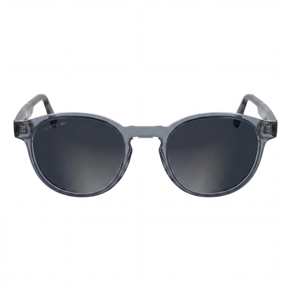 Lacoste Classic Men's Eyewear featuring Transparent Light Grey Plastic Frame and Grey Polycarbonate Lenses, 51mm Lens Width