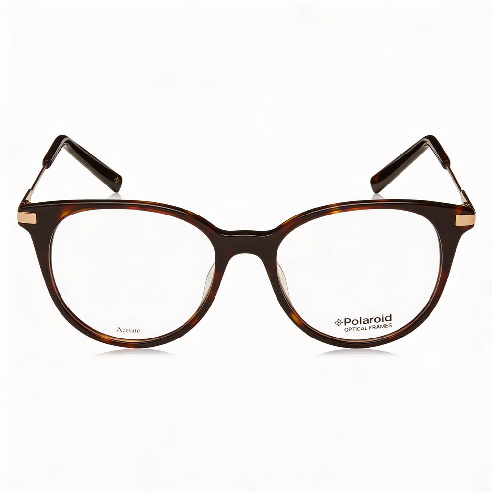 Polaroid Women's Modified Oval RX-Able Plastic Frame Eyeglasses 49mm - Havana Gold