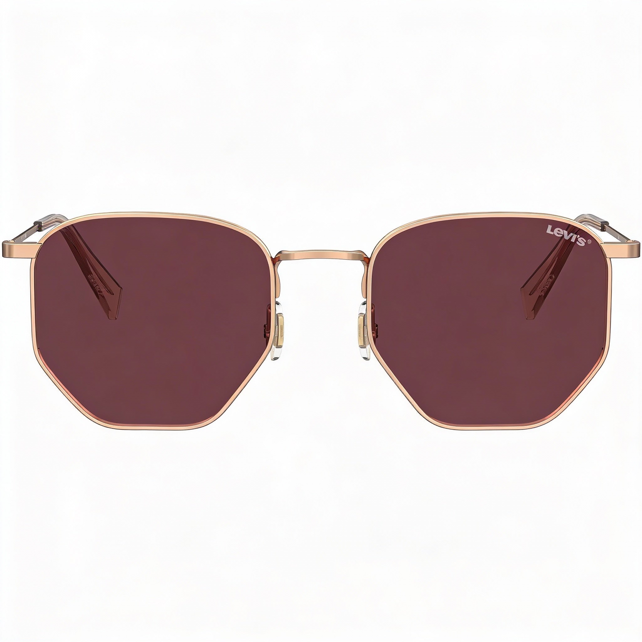 Levi's Casual Men's Metal UV Protection Sunglasses, Gold Copper Frame, Pink Lens, 51mm, Photo 2