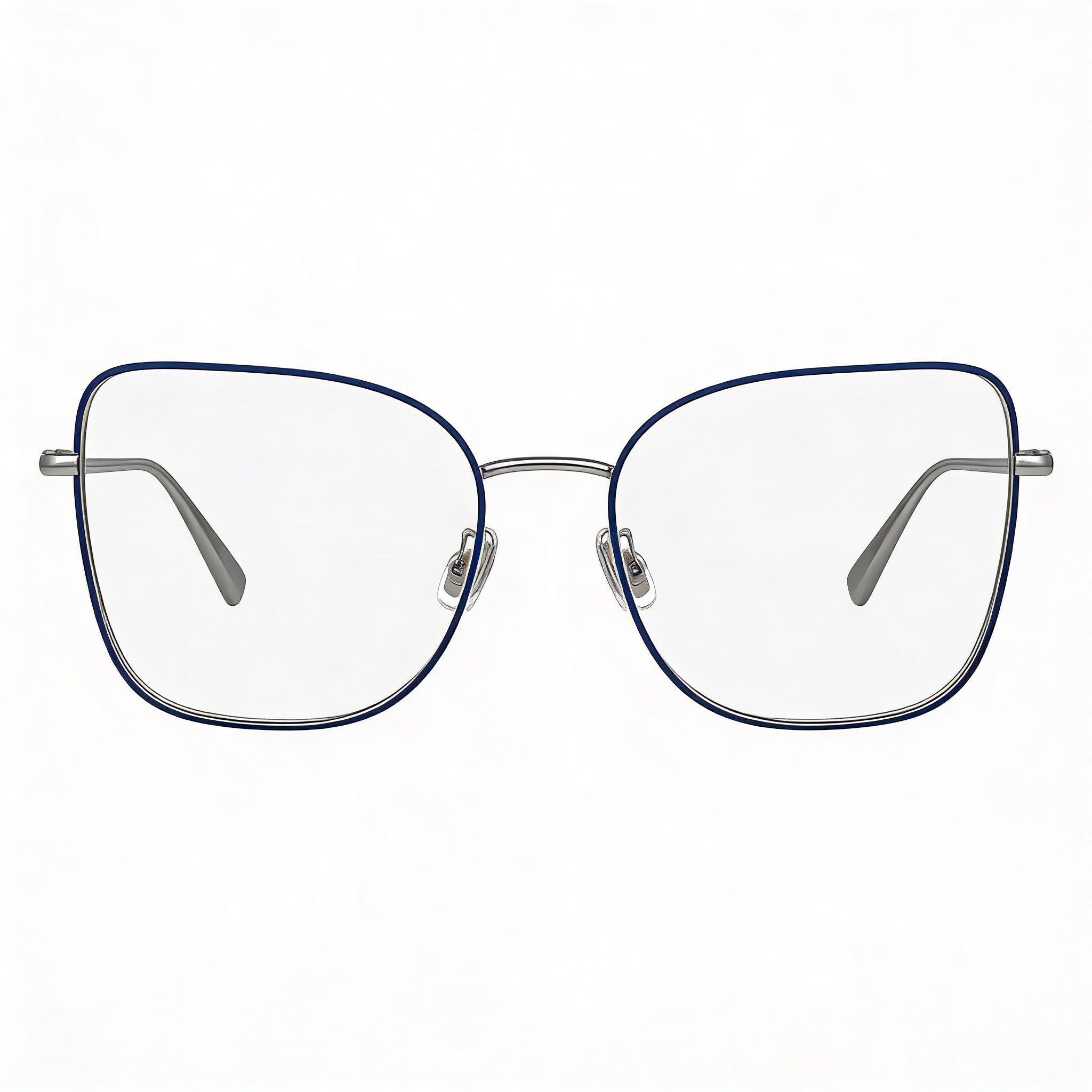 Gafas de sol modernas Longchamp para hombre con montura de metal en azul plateado y lentes azul plateado a juego, 52 mm, Photo 2