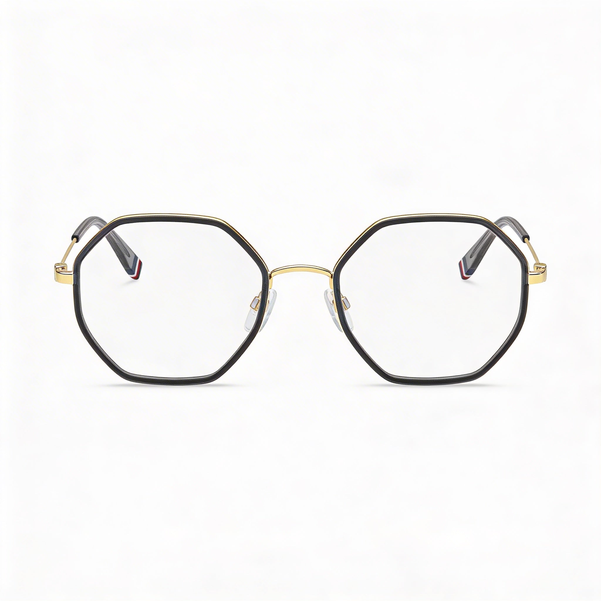 Gafas Tommy Hilfiger redondas geométricas de acero inoxidable para mujer con lentes de plástico transparente, gris 51-20-140, Photo 2