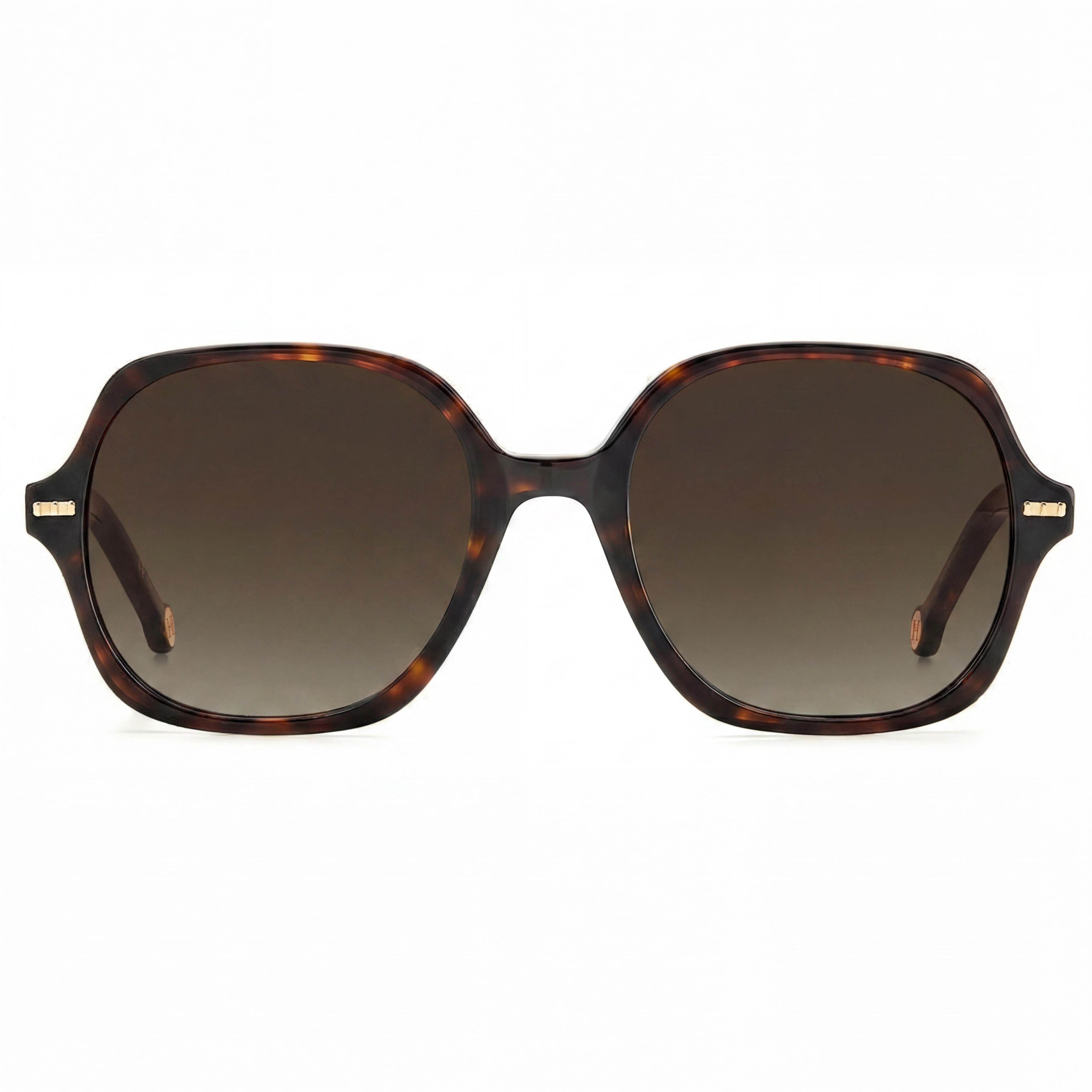 Carolina Herrera Gafas de Sol Cuadradas de Acetato Habana Rojo Marrón con Lentes Degradadas de 55 mm para Mujer, Photo 2
