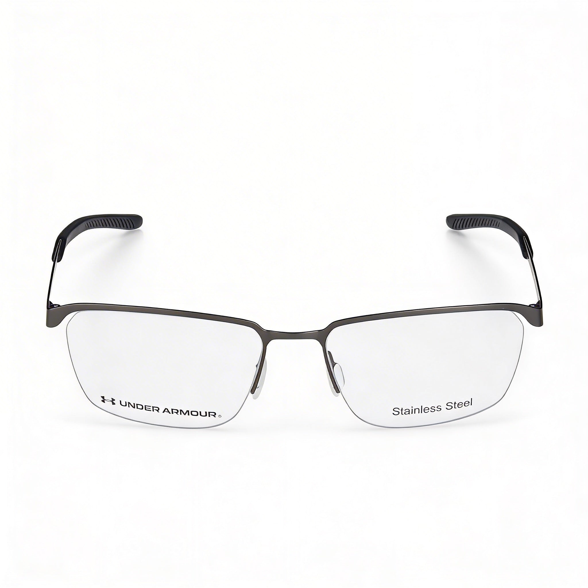 Gafas de ver rectangulares Under Armour negras para hombre, acero aleado 56 mm, Photo 2