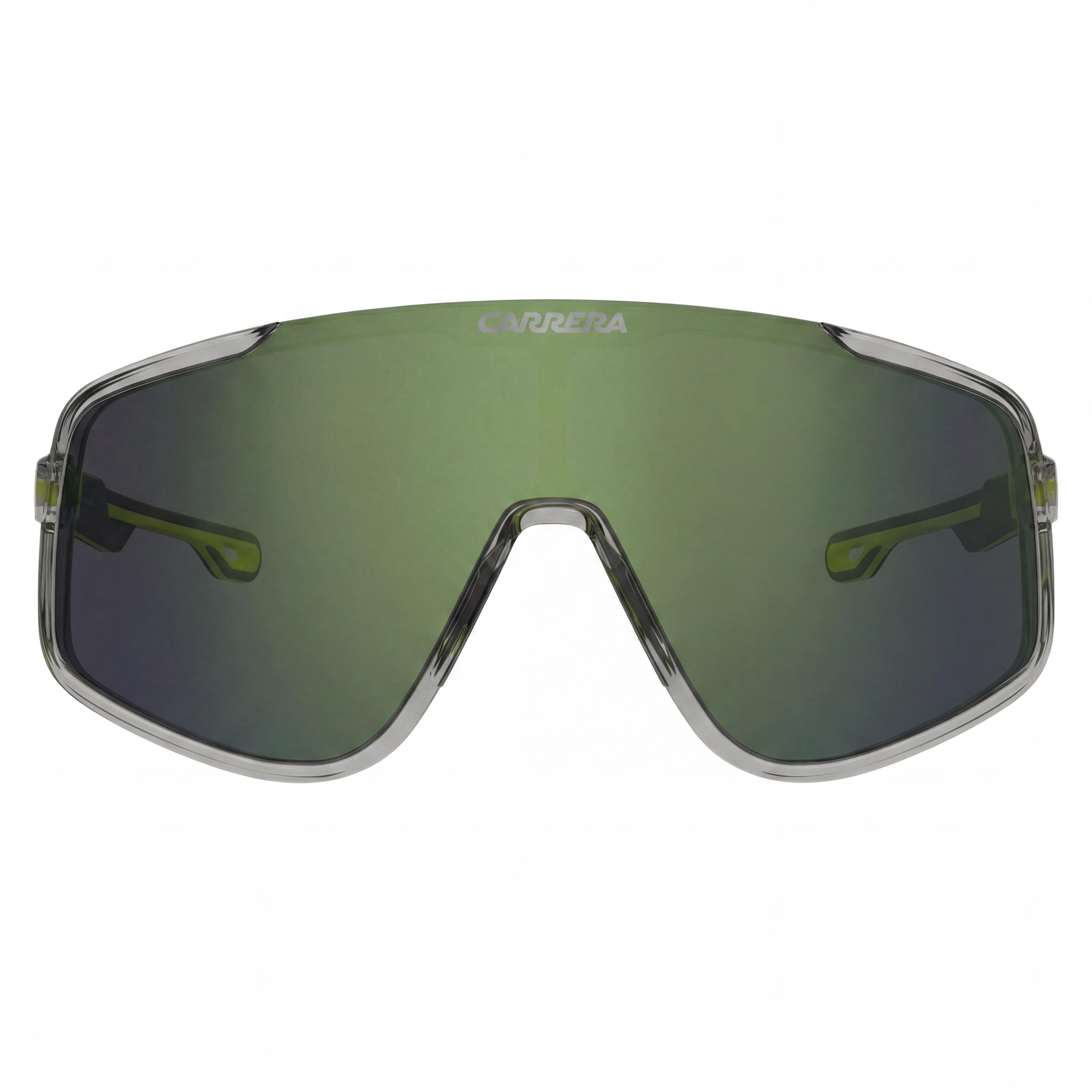 Carrera Modern 4017/S Men's Sunglasses with Plastic Grey Yellow Frame and Green Mirror Nylon Lenses 99mm Lens Width, Photo 2