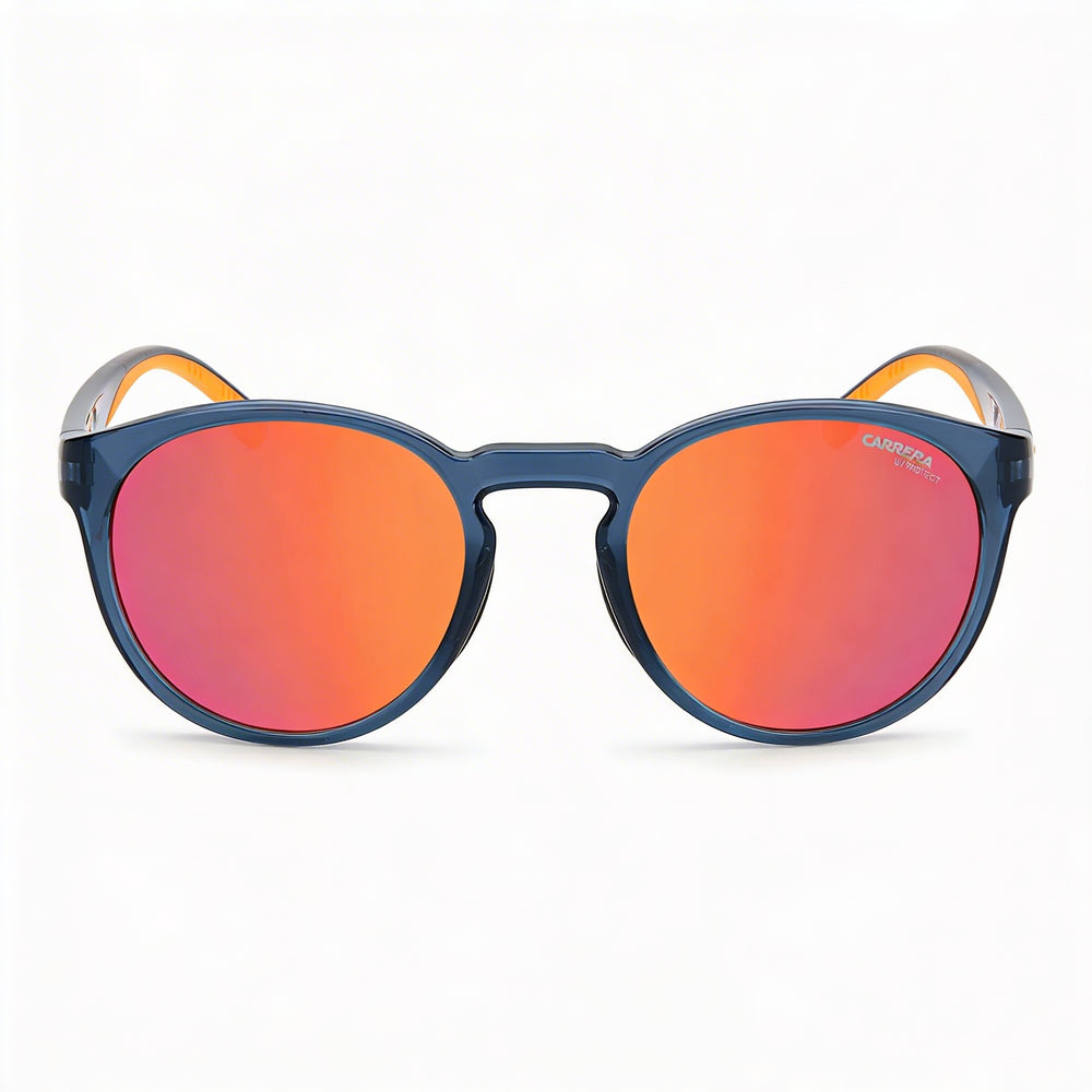 Carrera 8056/S Men's Blue Frame Mirror Fire Red Polycarbonate Non-Polarized Lenses UV Protected 51mm Sunglasses