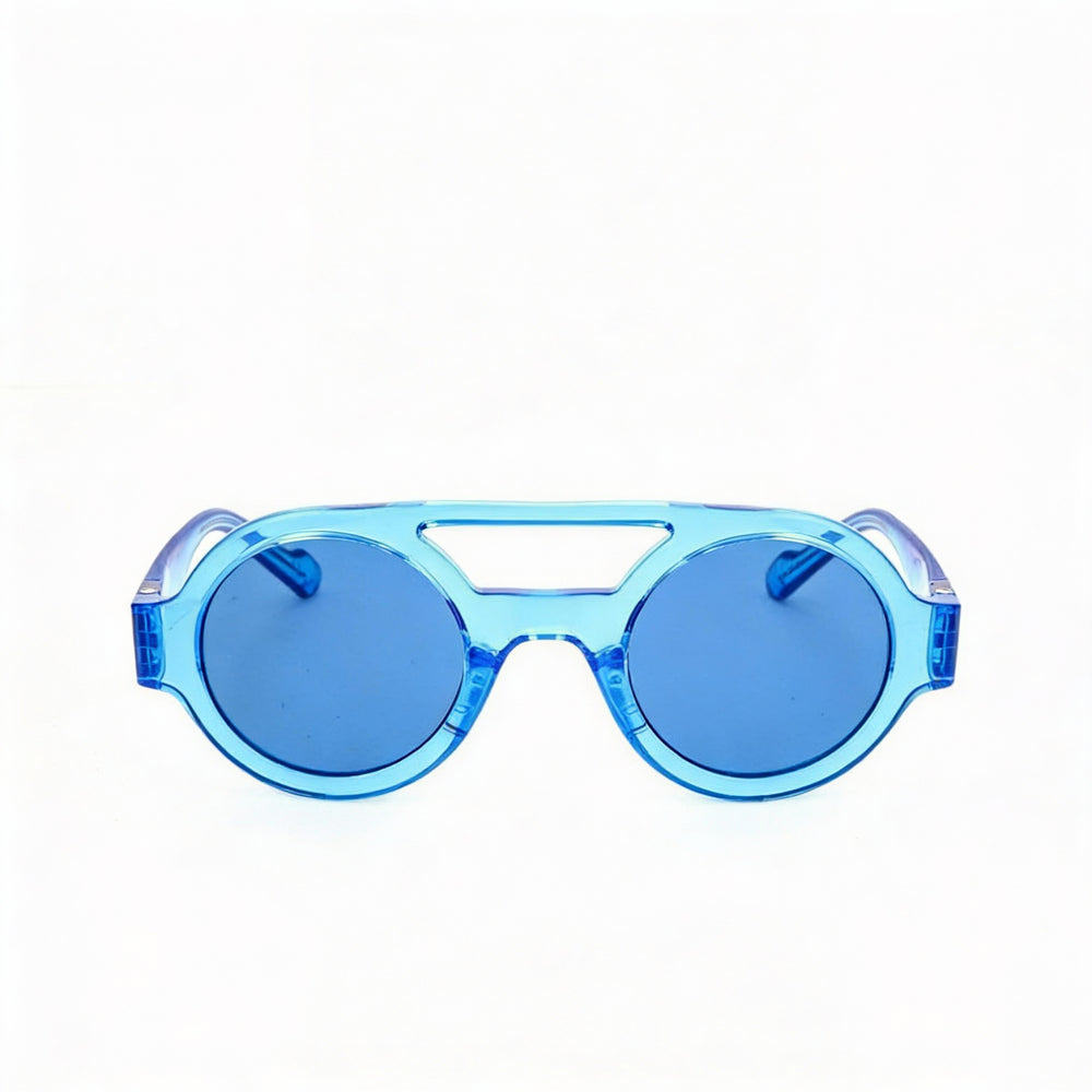 adidas Sports Unisex Multi-coloured Plastic Frame Blue Lens UV Protected Sunglasses, 47mm Lens Width