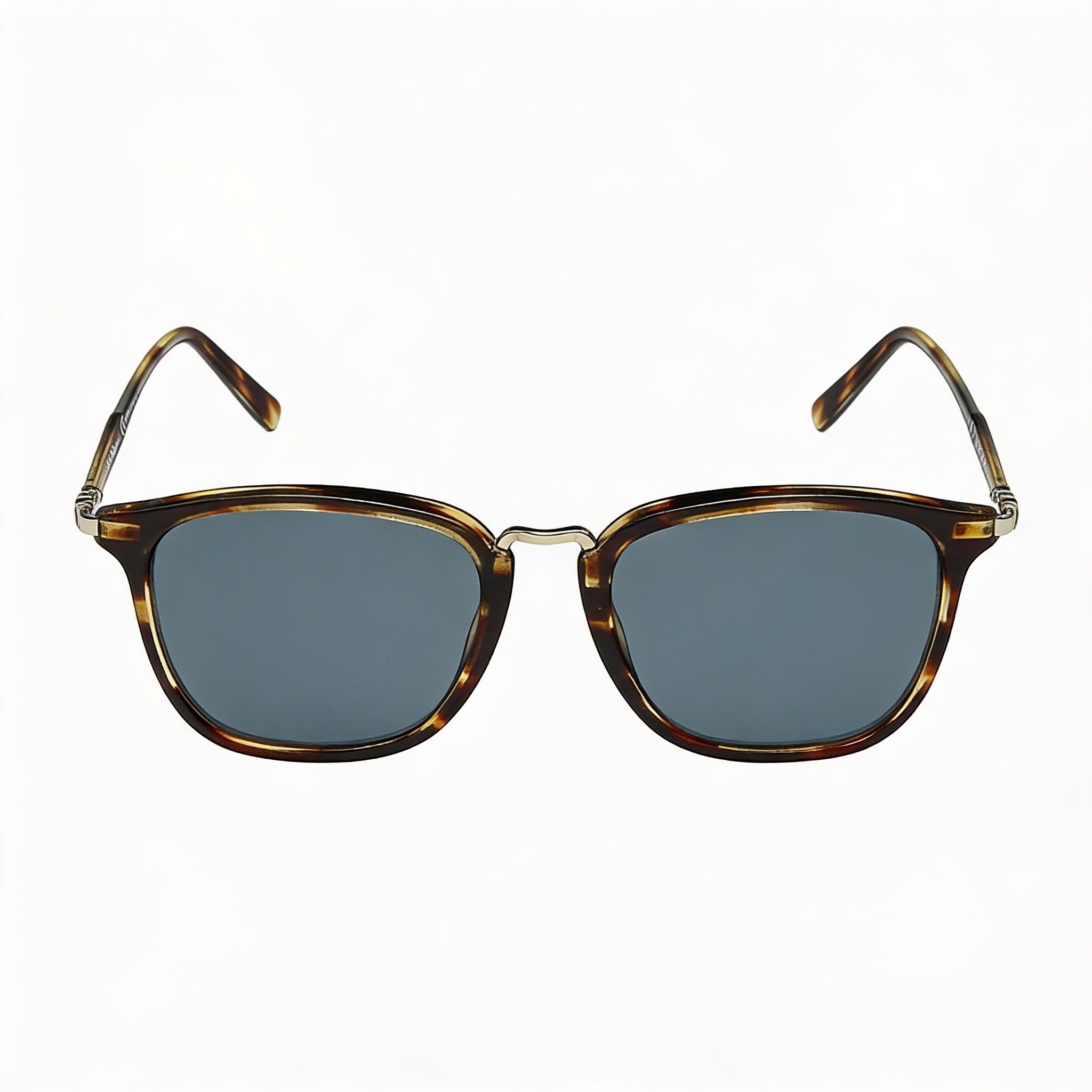 Gafas de sol Salvatore Ferragamo Navigator para mujer, de plástico a rayas, color marrón y azul, lentes sólidas azules sin polarizar, con protección UV, 53mm, Photo 2