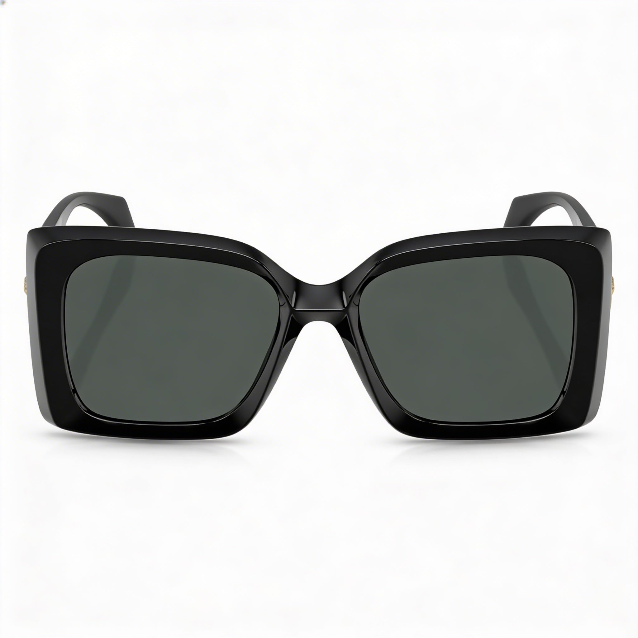 Versace Contemporary Women's Black Grey Plastic Frame Sunglasses with Dark Grey Lenses, UV Protection, 54mm Lens Width, Photo 2