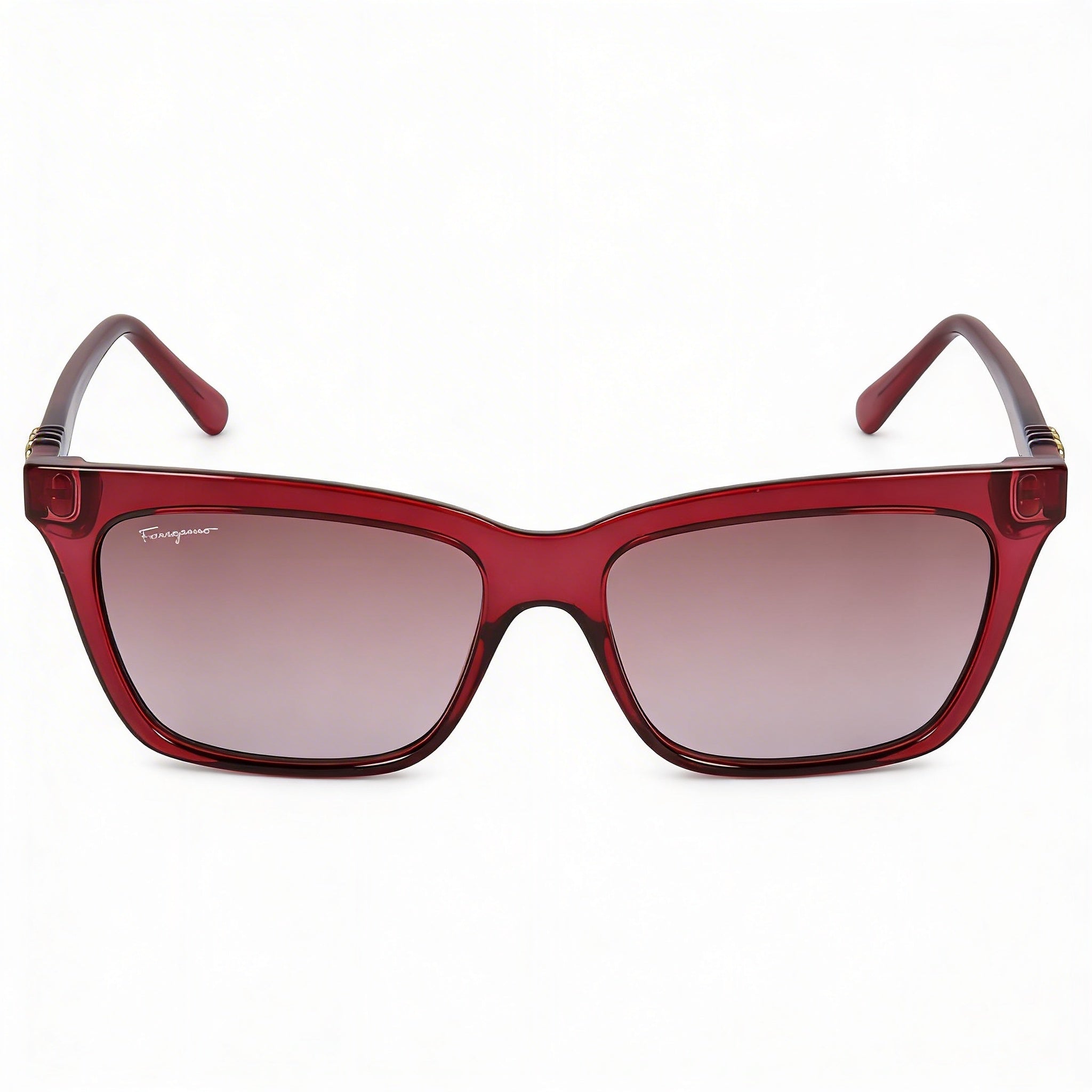 Ferragamo Women's SF1027S Rectangular Plastic Crystal Wine Bordeuax Gradient 100% UV Protection Sunglasses 55mm, Photo 2