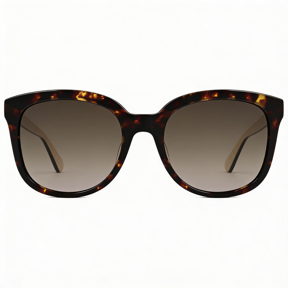 Gafas de sol cuadradas de acetato Havana no polarizadas con protección UV para mujer Kate Spade New York 53 mm
