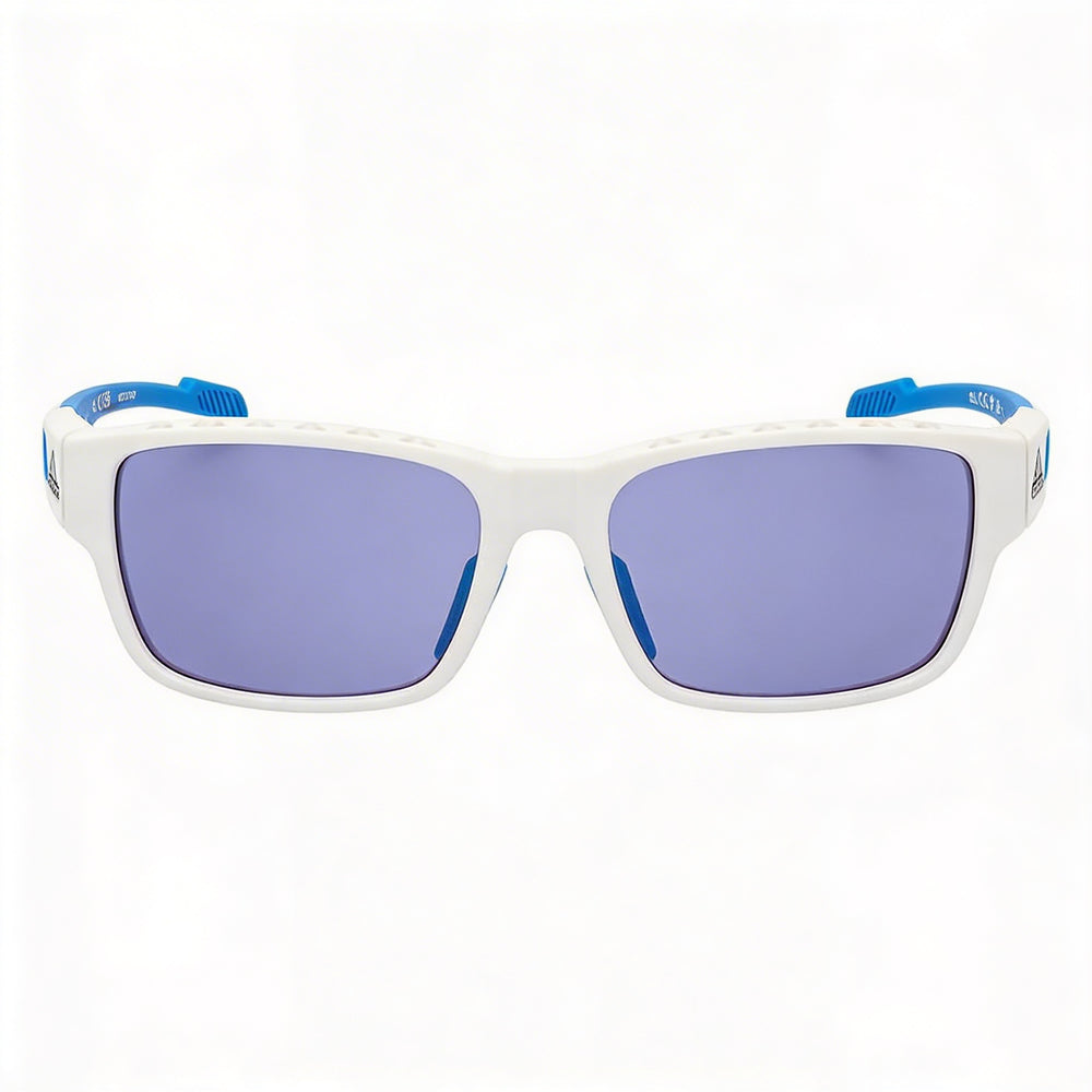 Adidas Modern Men's White Blue Mirror Non-Polarized Polycarbonate Sunglasses