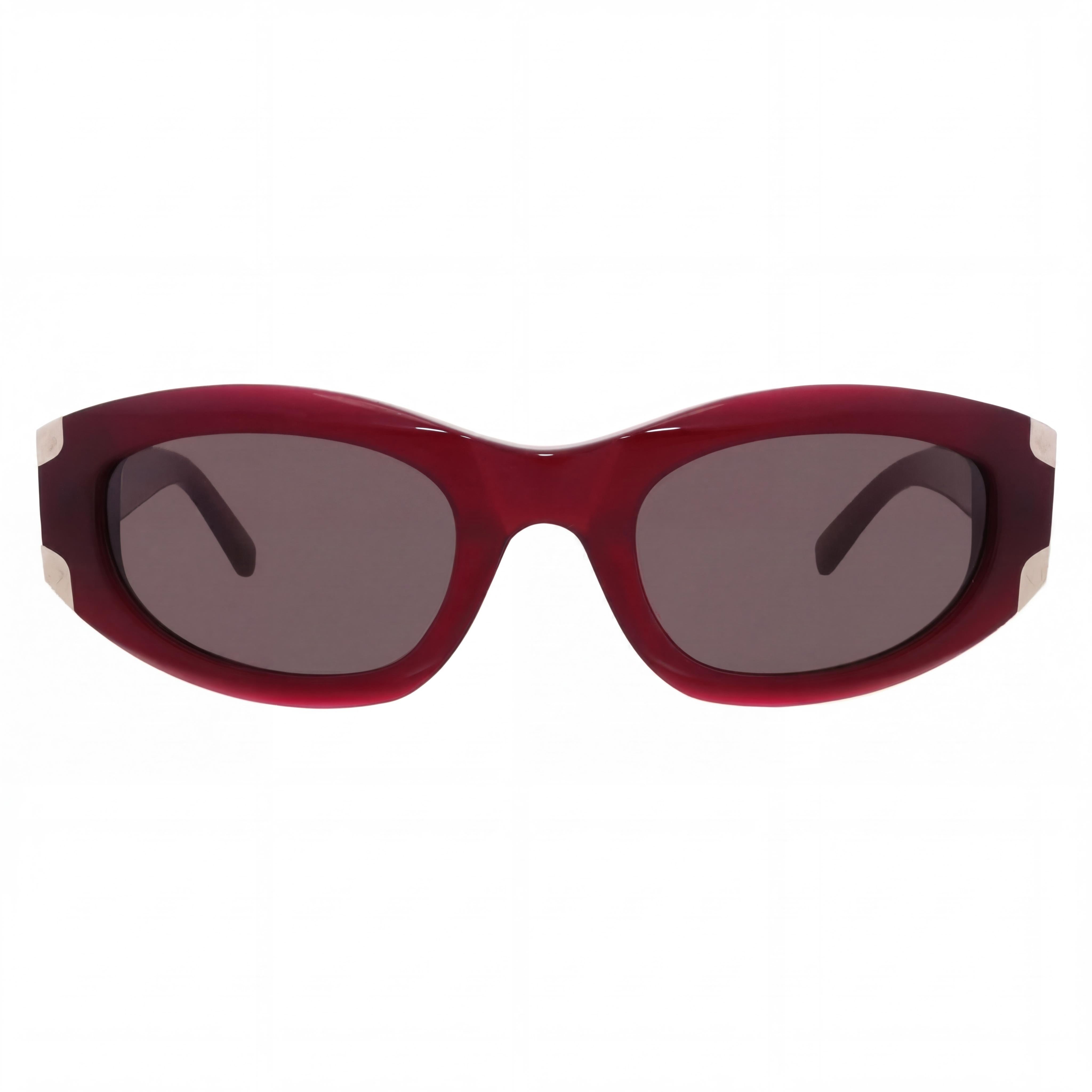 MCM Modern Women's Shiny Bordeaux Black Frame Oval Smoke Lens UV Protection Sunglasses 53-23-135, Photo 2