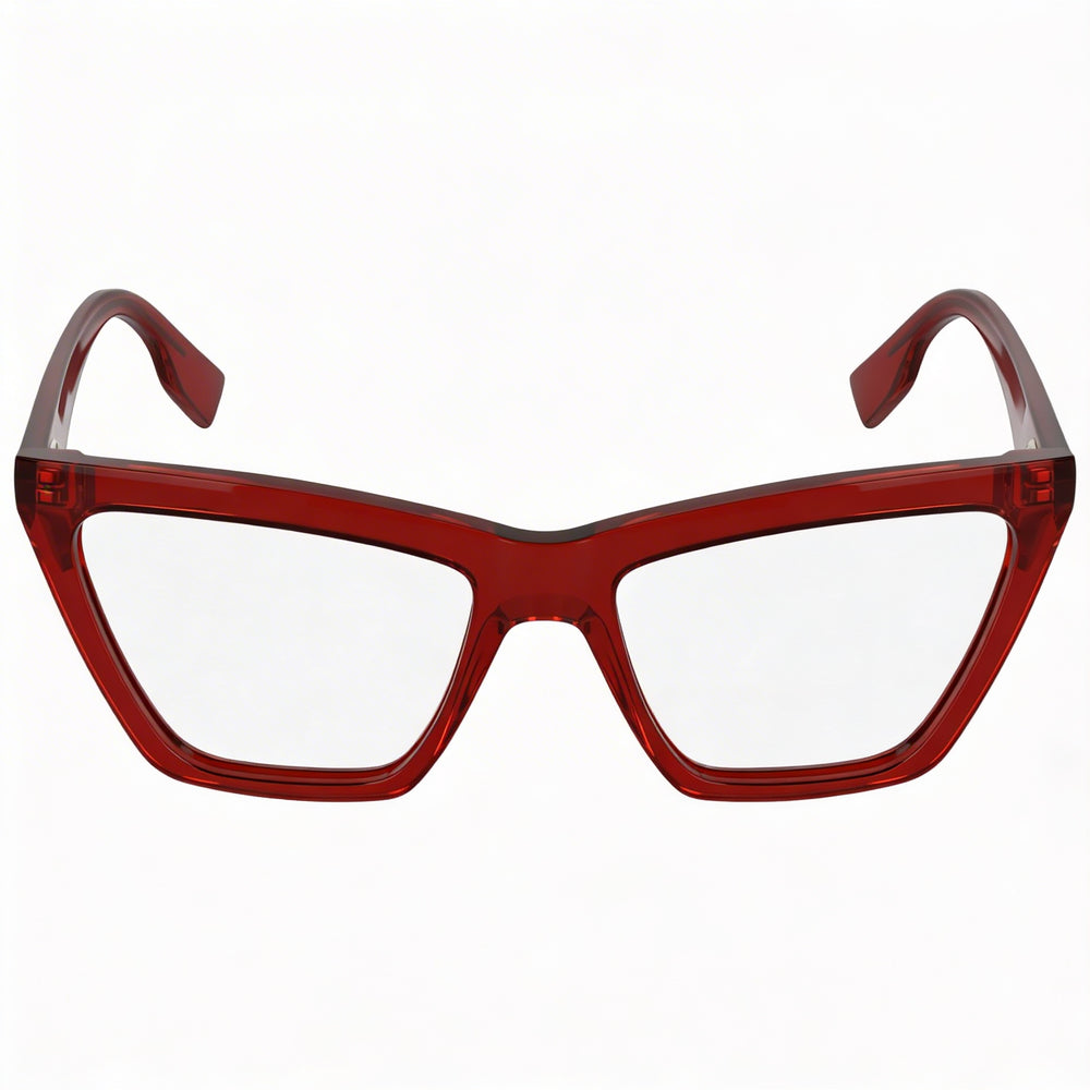 KARL LAGERFELD Kl6195 Women's Red Acetate Eyeglasses with Clear Polycarbonate Lenses, Size 54-17-140