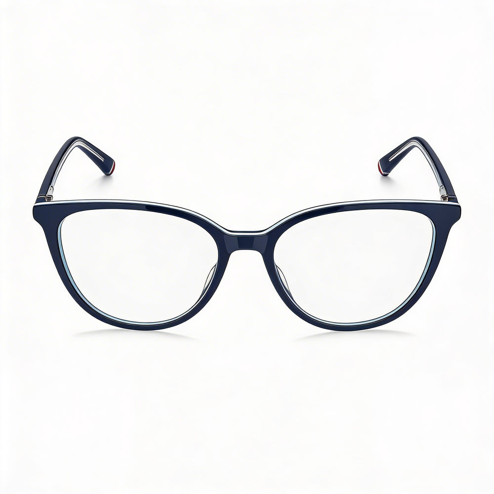 Tommy Hilfiger Classic Unisex Blue Acetate Optical Eyeglasses Frame 53mm Lens 16mm Bridge 140mm Temple with Clear Demo Lenses