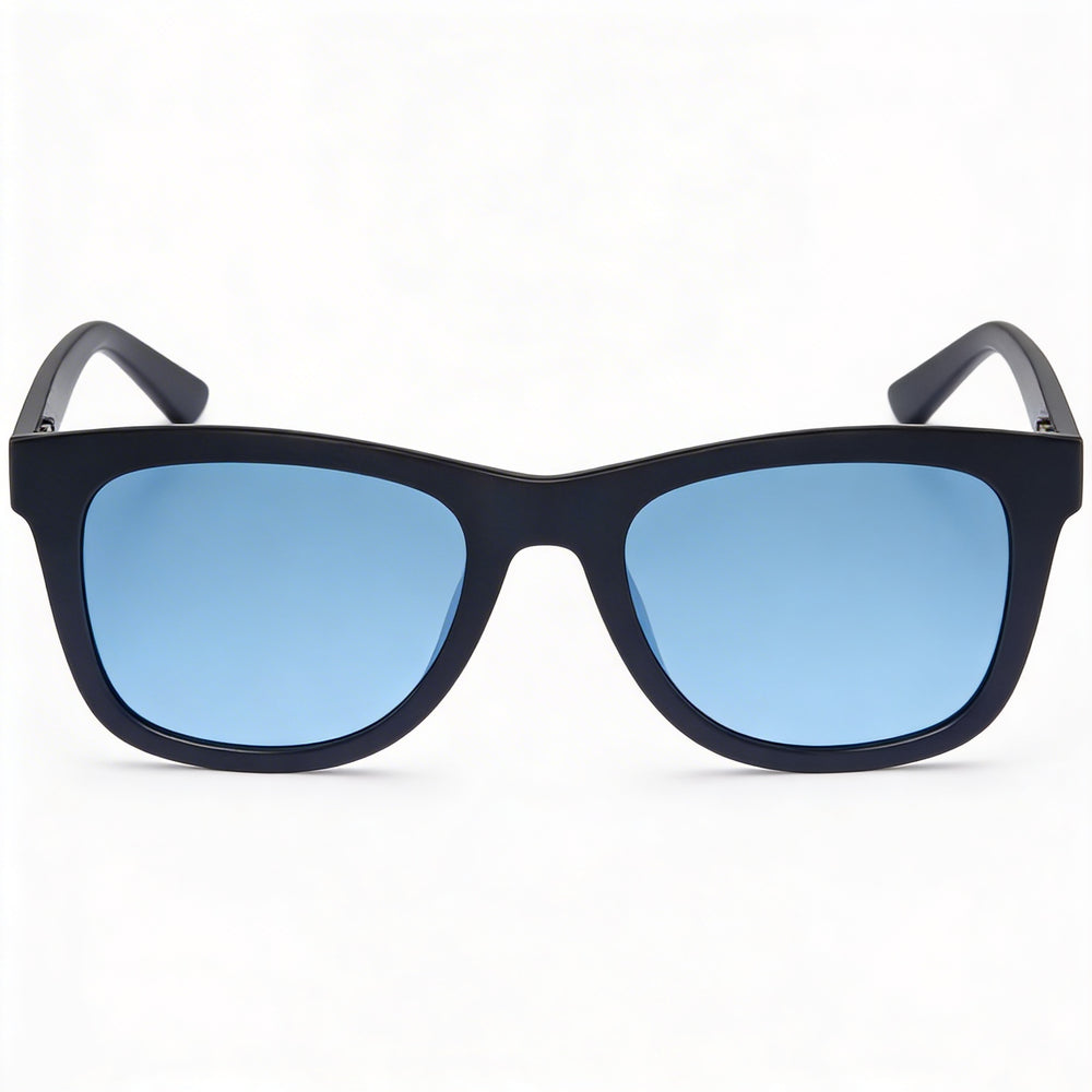 Lacoste Classic Unisex Matte Blue Plastic Anti-Reflective Mirrored UV Protection Sunglasses 53-20-140