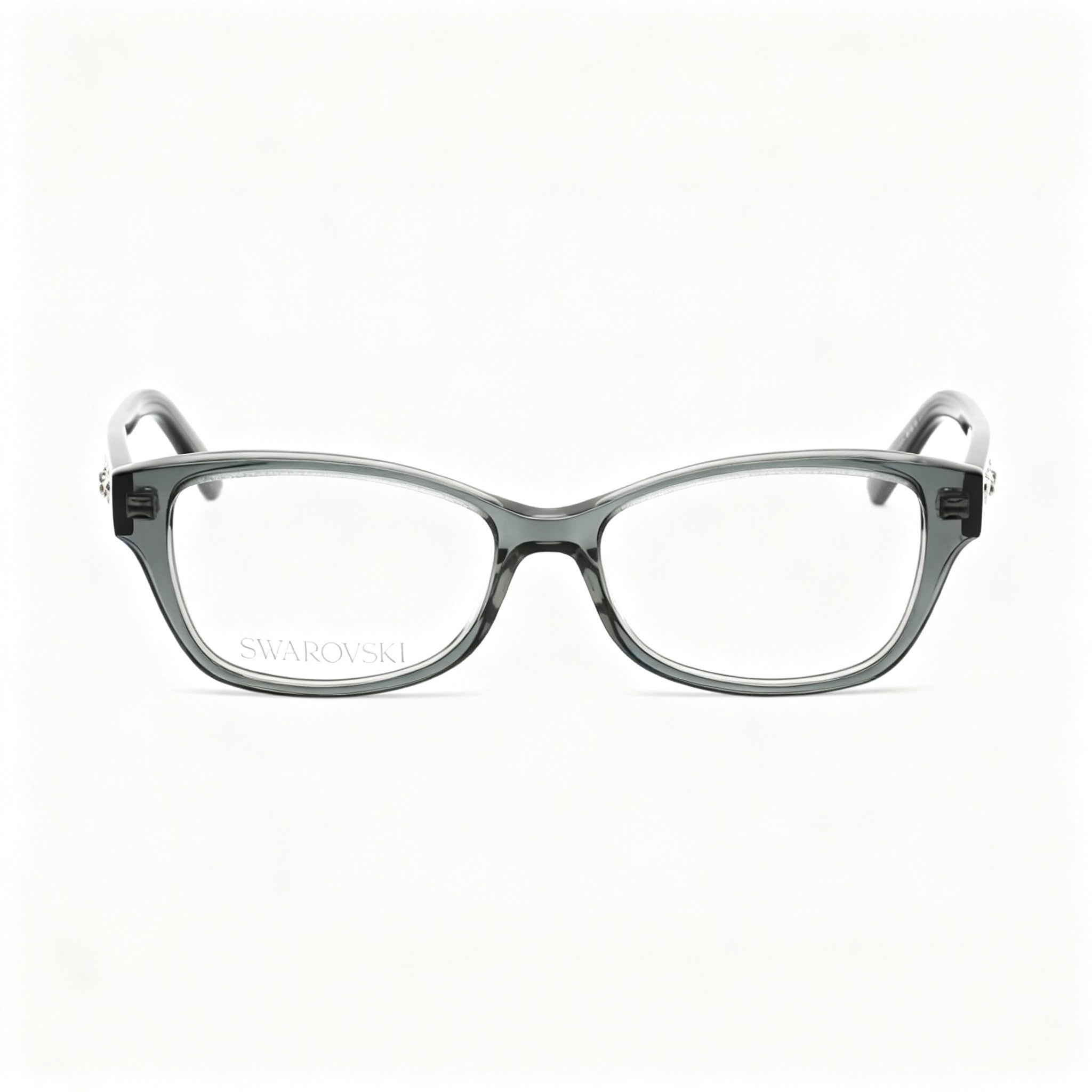 Swarovski SK5430 Women's Cat Eye Full-Rim Plastic Eyeglasses, Grey, Lens 53mm, Bridge 15mm, Temple 140mm