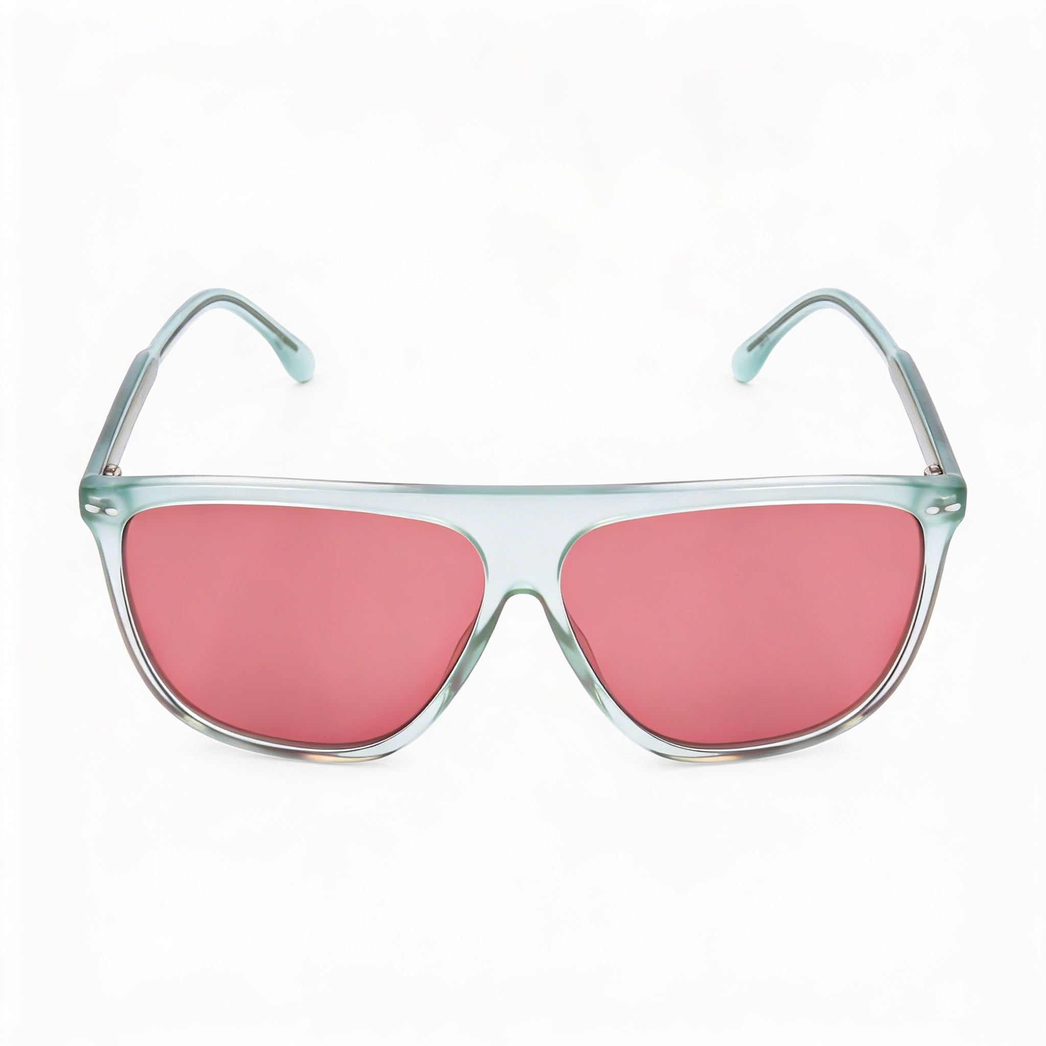 Isabel Marant Modern Women's Transparent Green Acetate Pink Lens Sunglasses 61mm, Photo 2