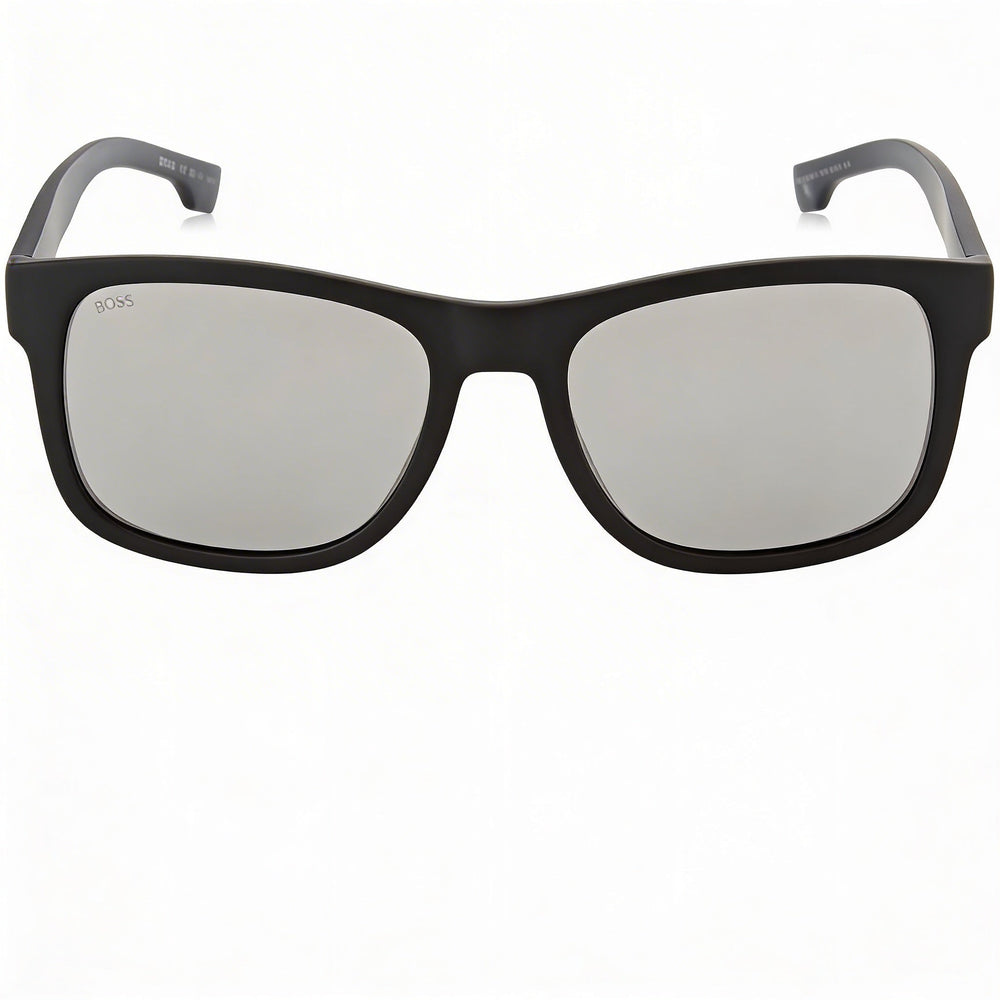 Hugo Boss B1568S Matte Black Rectangle Eyeglasses for Men, 55mm