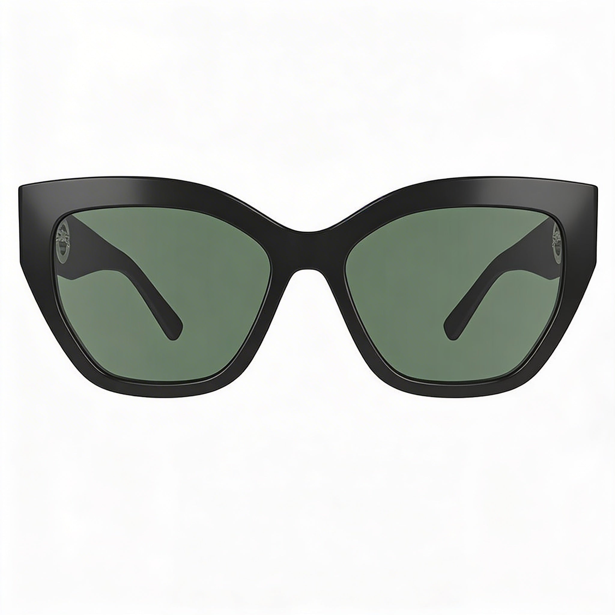 Gafas de sol Longchamp modernas para mujer, negras de plástico, estilo ojo de gato, protección UV, lentes verde oscuro sólidas de 55 mm, Photo 2
