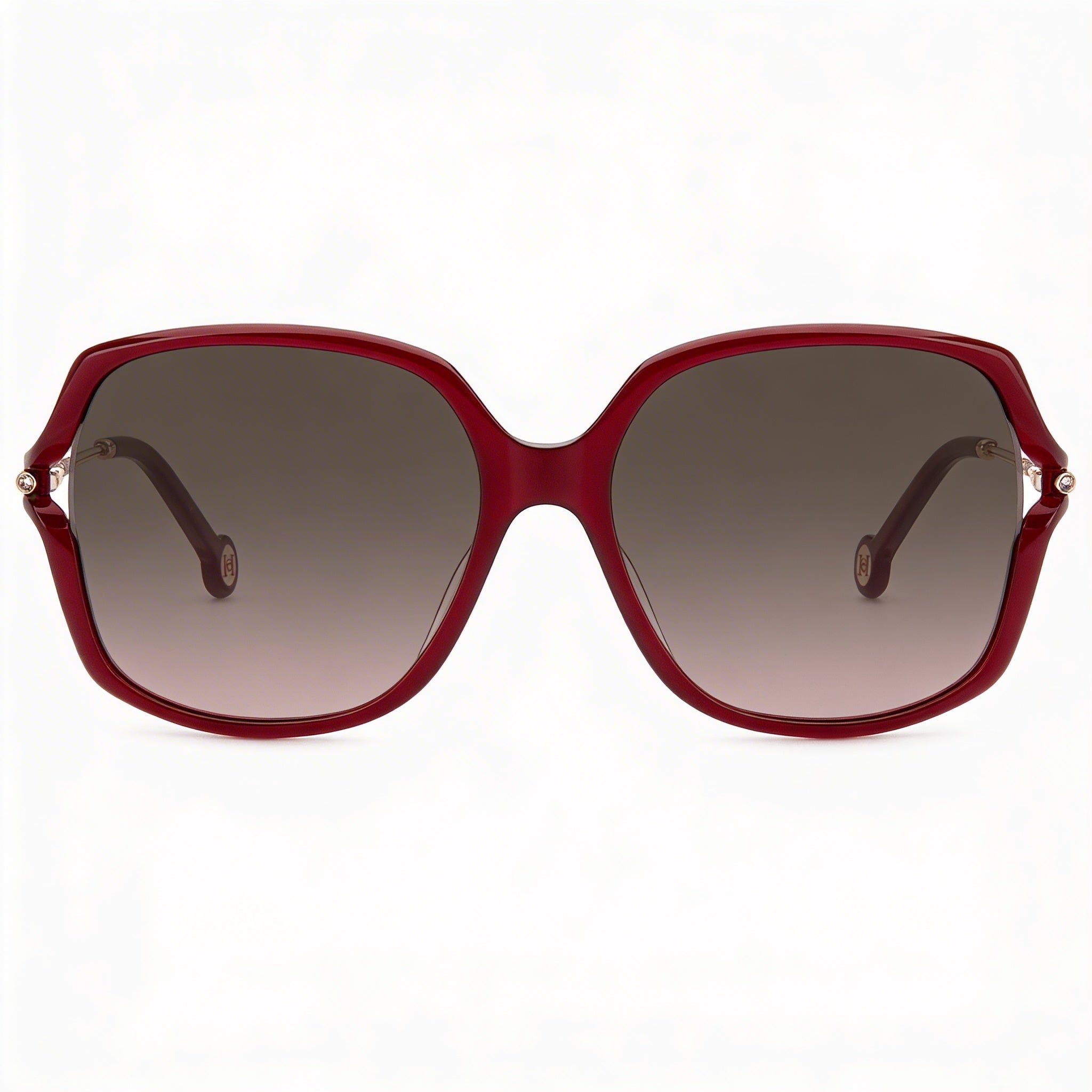 Carolina Herrera Casual Gafas de sol con protección UV de mariposa de plástico sombreado marrón burdeos para mujer 58, Photo 2