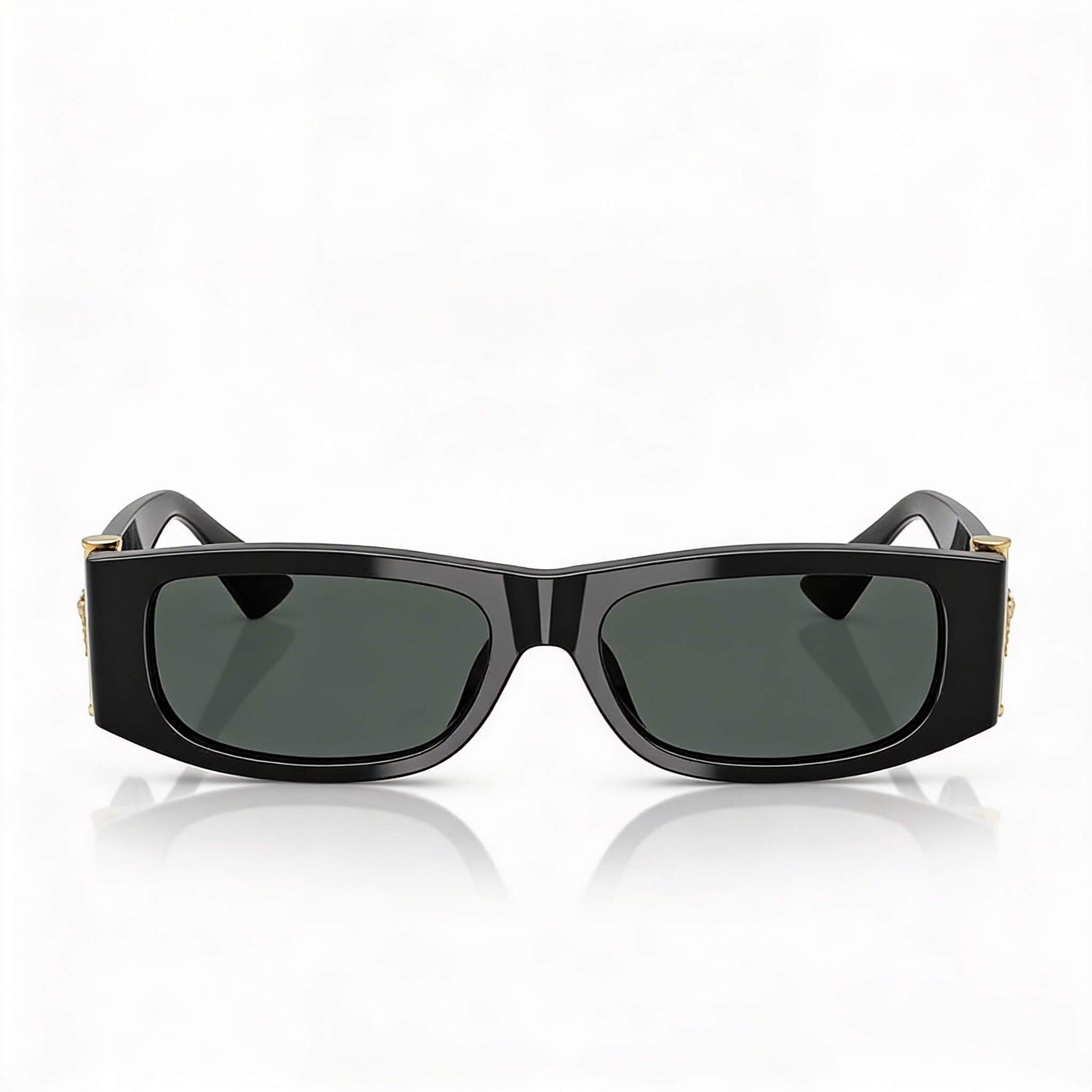 Versace Ve 4476 U Unisex Sunglasses with Black Dark Grey Acetate Frame and Dark Grey Lenses 55mm, Photo 2