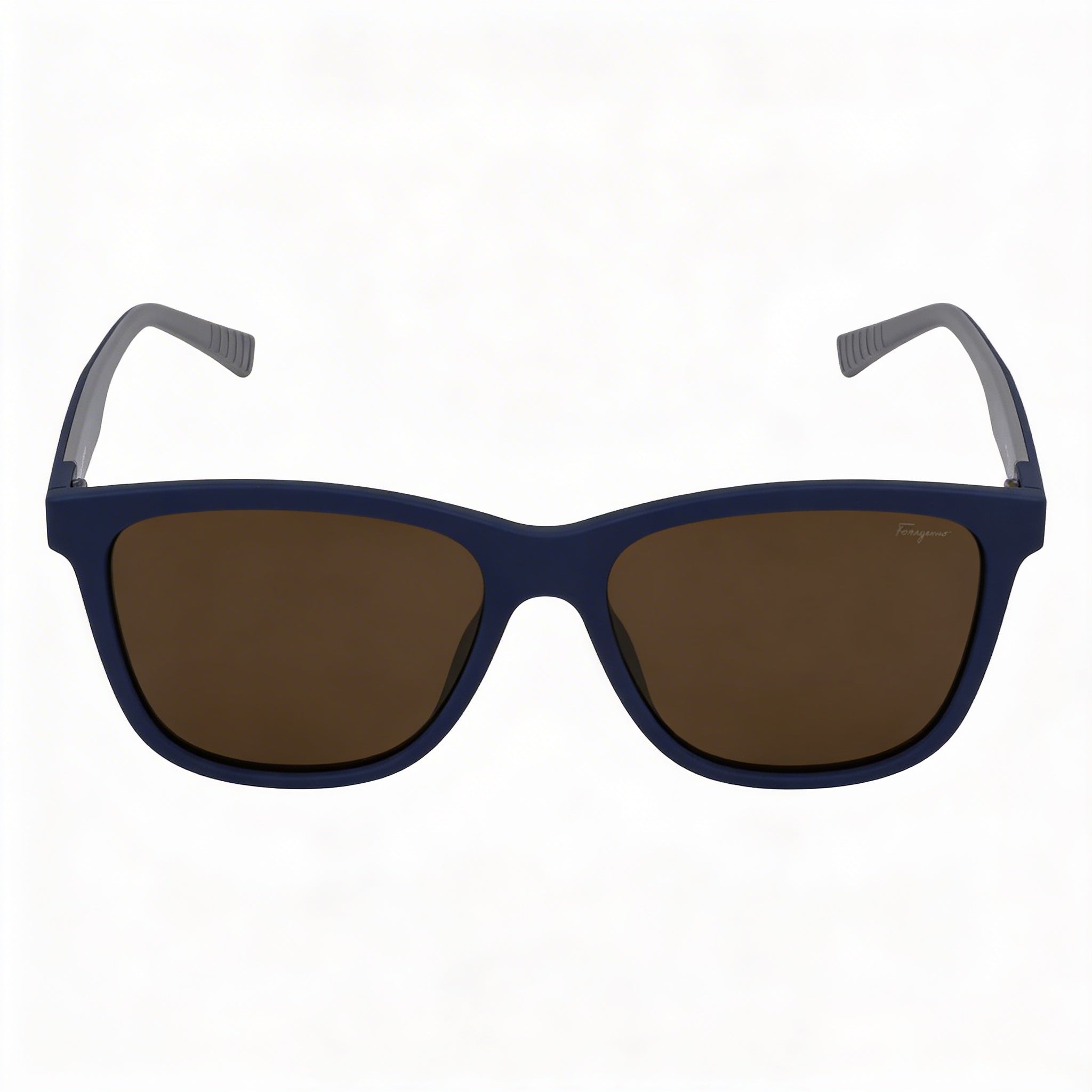 Salvatore Ferragamo SF998S Unisex Modified Rectangle Acetate Sunglasses 57mm Matte Blue Frame, Brown Lens, Photo 3