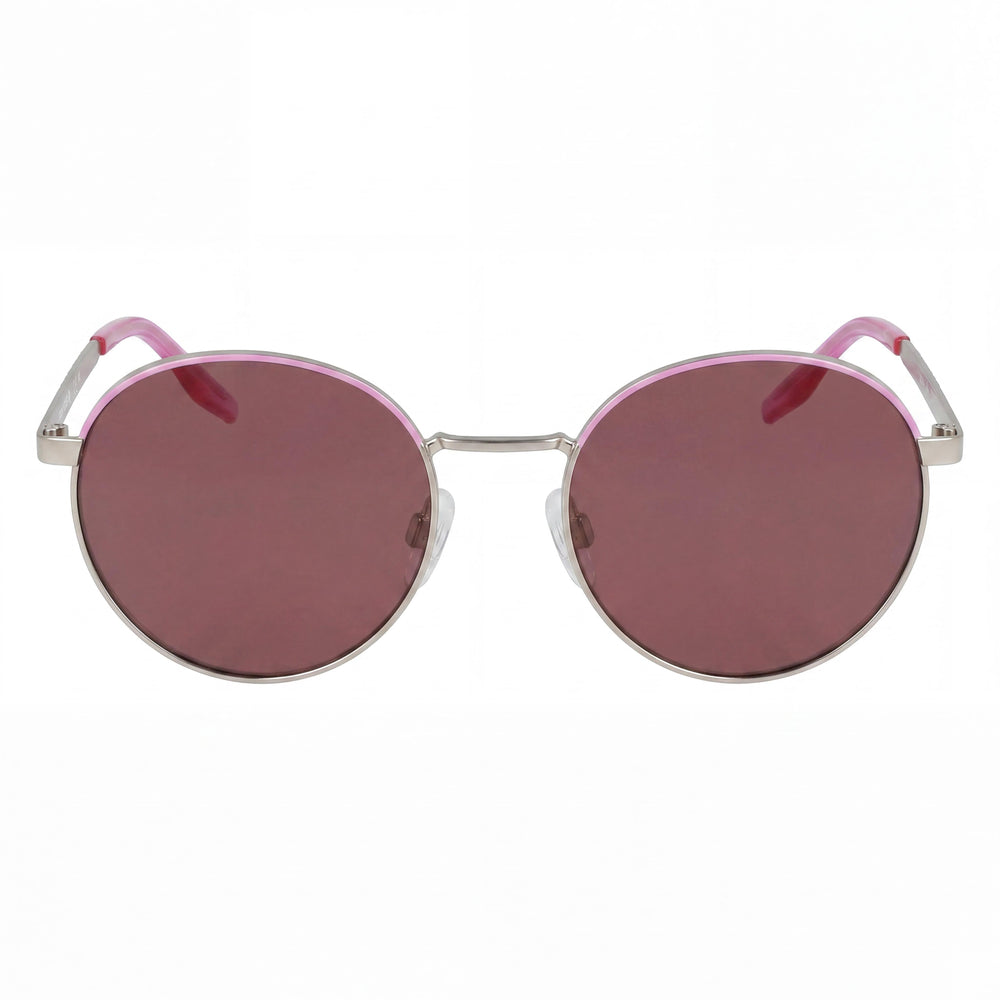 Gafas de sol Converse para mujer CV107S FOXING II de estilo clásico con montura de acetato y lentes de policarbonato de 51 mm, color plateado satinado uva efervescente