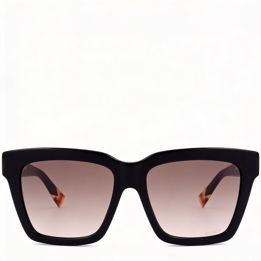 Gafas de sol Missoni Modern para mujer, montura de acetato negro, lentes negras con protección UV, 55 mm