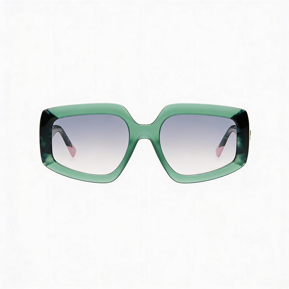 Gafas de sol Missoni para mujer, color verde, rosa, habana, montura de acetato, policarbonato, protección UV, ancho de lente de 54 mm