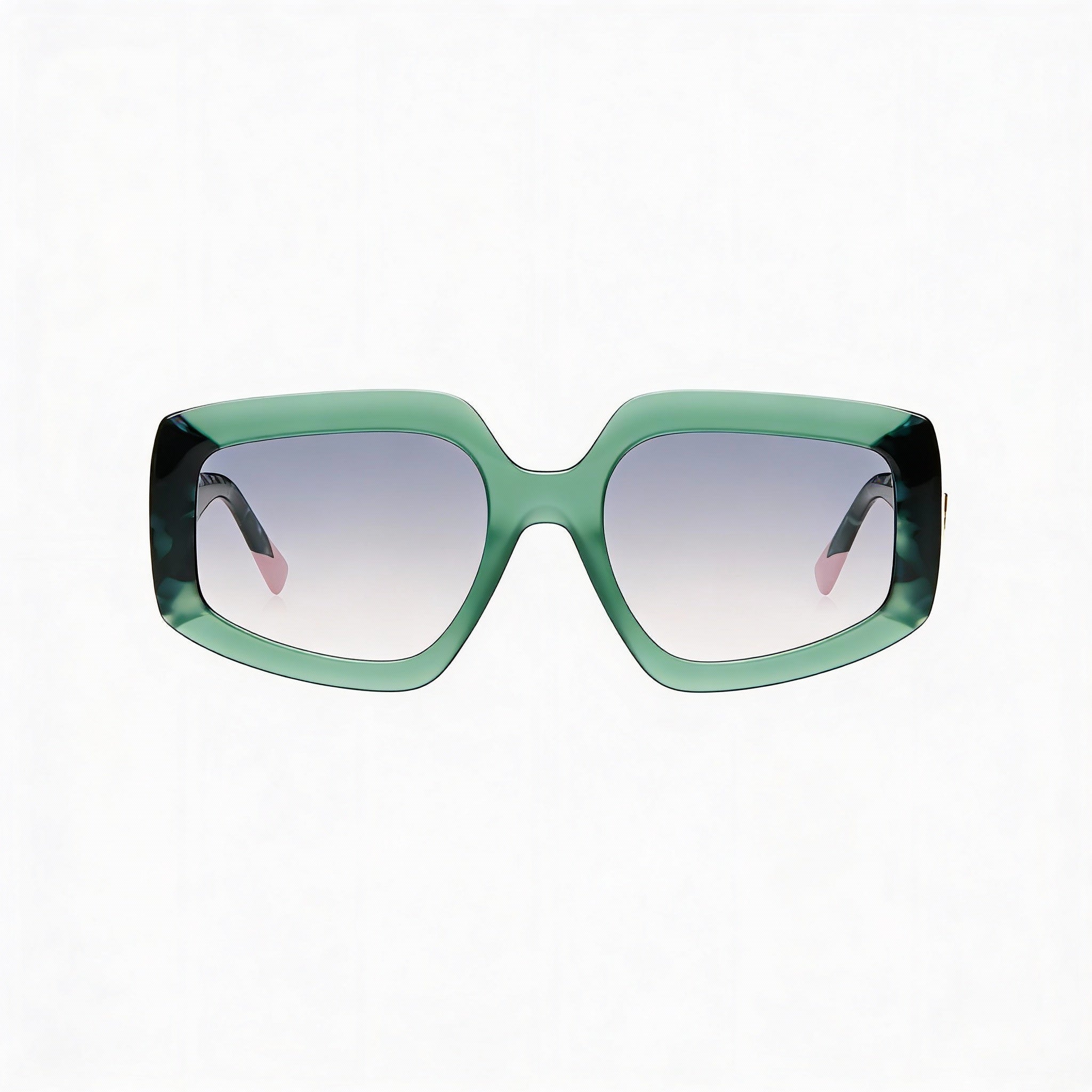 Gafas de sol Missoni para mujer, color verde, rosa, habana, montura de acetato, policarbonato, protección UV, ancho de lente de 54 mm, Photo 2