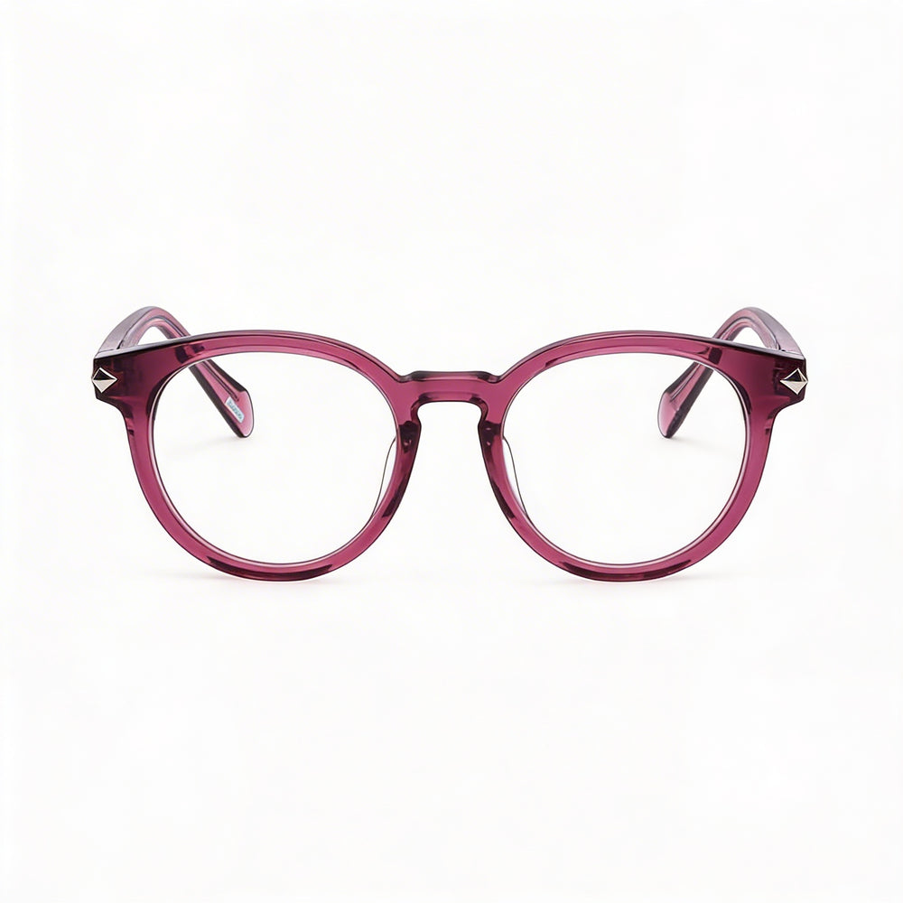 Gafas graduadas Police Modern Bordeaux de acetato para mujer: lentes de 48 mm, puente de 20 mm y patillas de 135 mm.