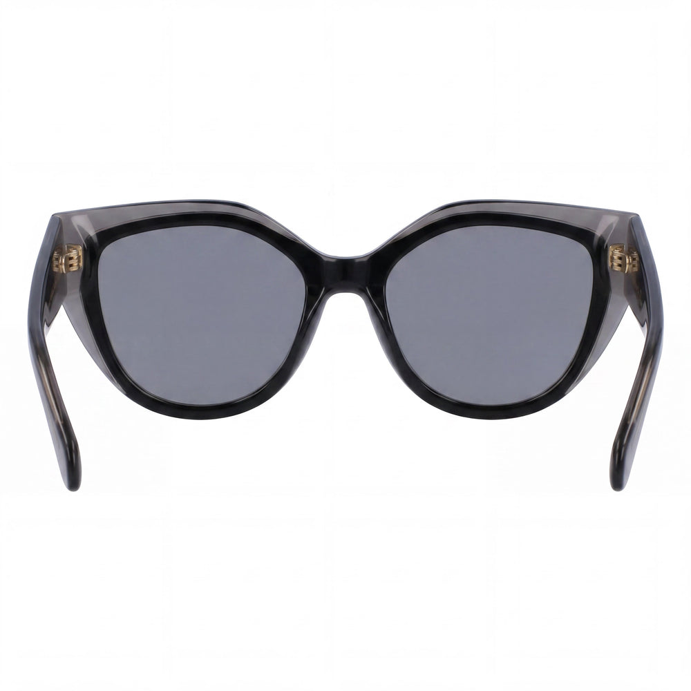 Salvatore Ferragamo Mariposa para Hombre, Montura de Acetato Gris Transparente/Lentes de Policarbonato Negras, 100% UV 53 mm