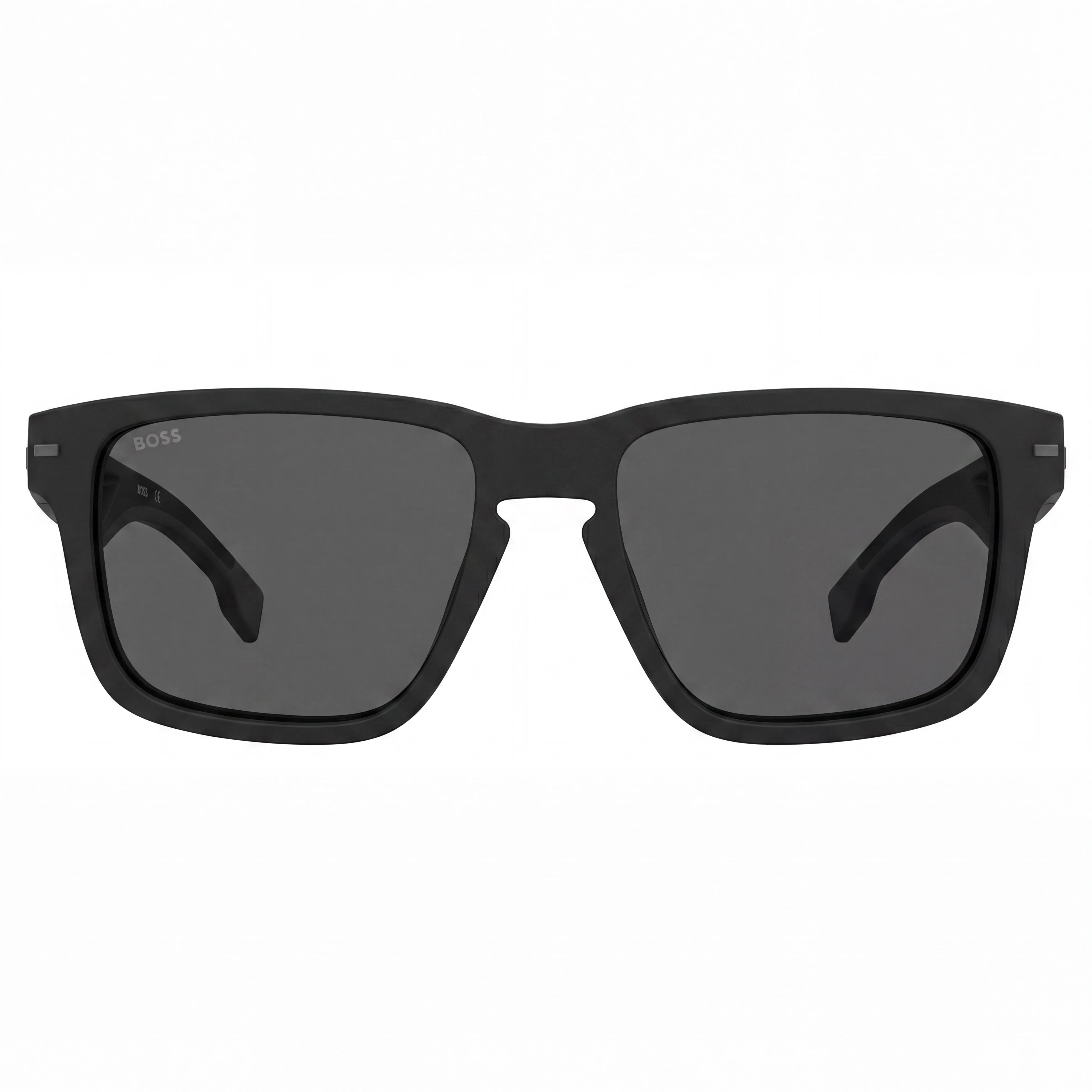 Gafas de sol clásicas Hugo Boss para mujer con montura de acetato gris negro mate y lentes gris negro, ancho de lente de 57 mm, Photo 2