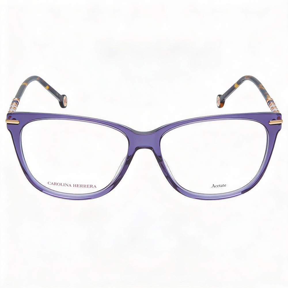 Gafas de Sol Modernas para Mujer Carolina Herrera con Montura de Acetato y Lentes de Policarbonato en Violet Havana - Lente de 56 mm