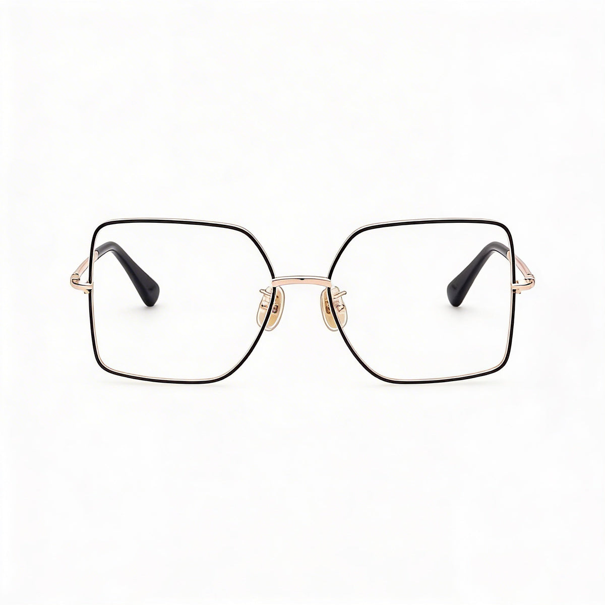 MaxMara MM5098-H Women's Metal Frame Eyewear Rose Gold & Black Enamel, Black 55mm, Photo 2