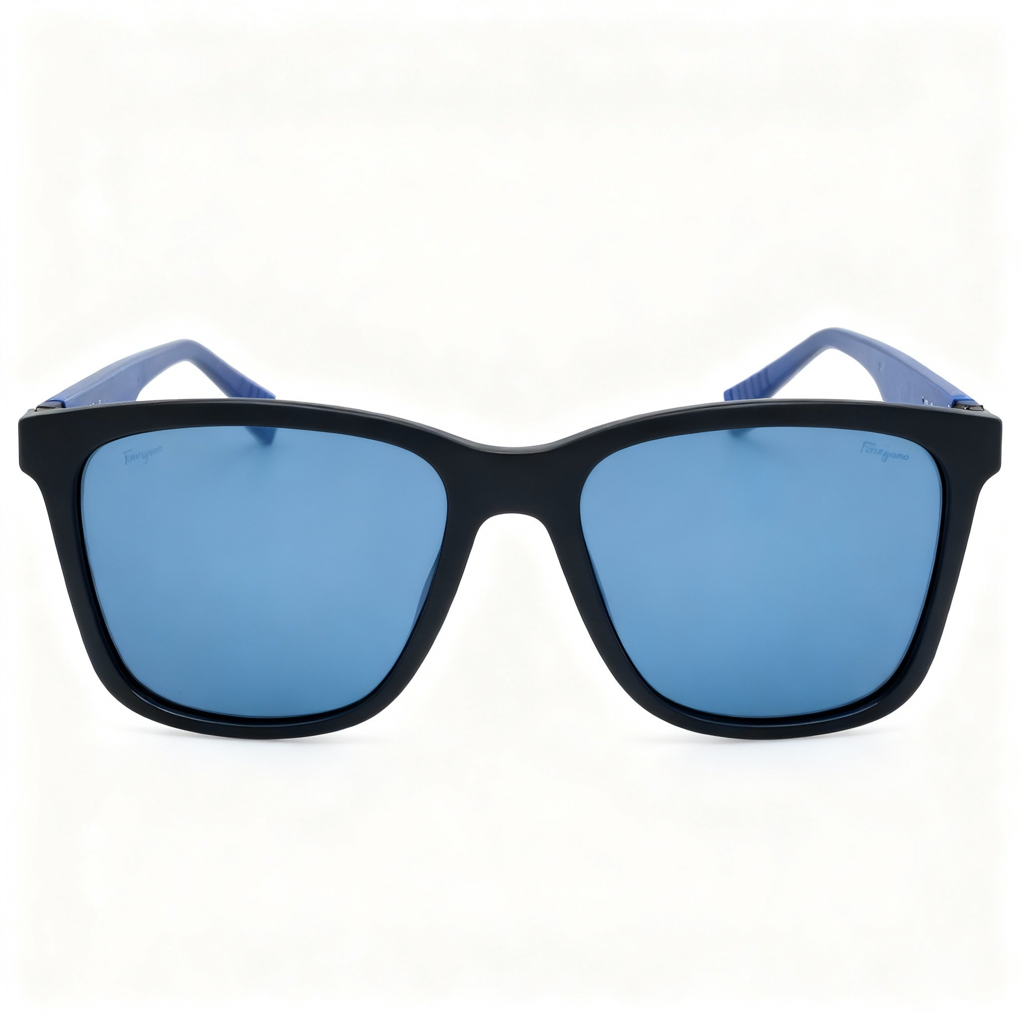 Salvatore Ferragamo SF998S Unisex Modified Rectangle Injected Matte Black Blue 100% UV Sunglasses 57mm, Photo 2