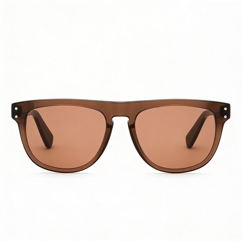 Salvatore Ferragamo SF1111S Men's Plastic Frame Sunglasses with UV Protection, Transparent Brown 55mm