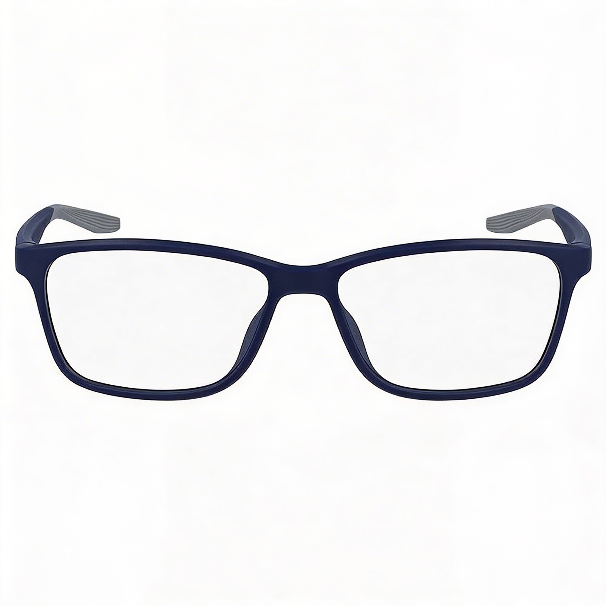 Gafas Nike para hombre 7118 de plástico, montura rectangular en color azul marino mate y gris lobo, lentes granates, 55-14-140 mm, Photo 2