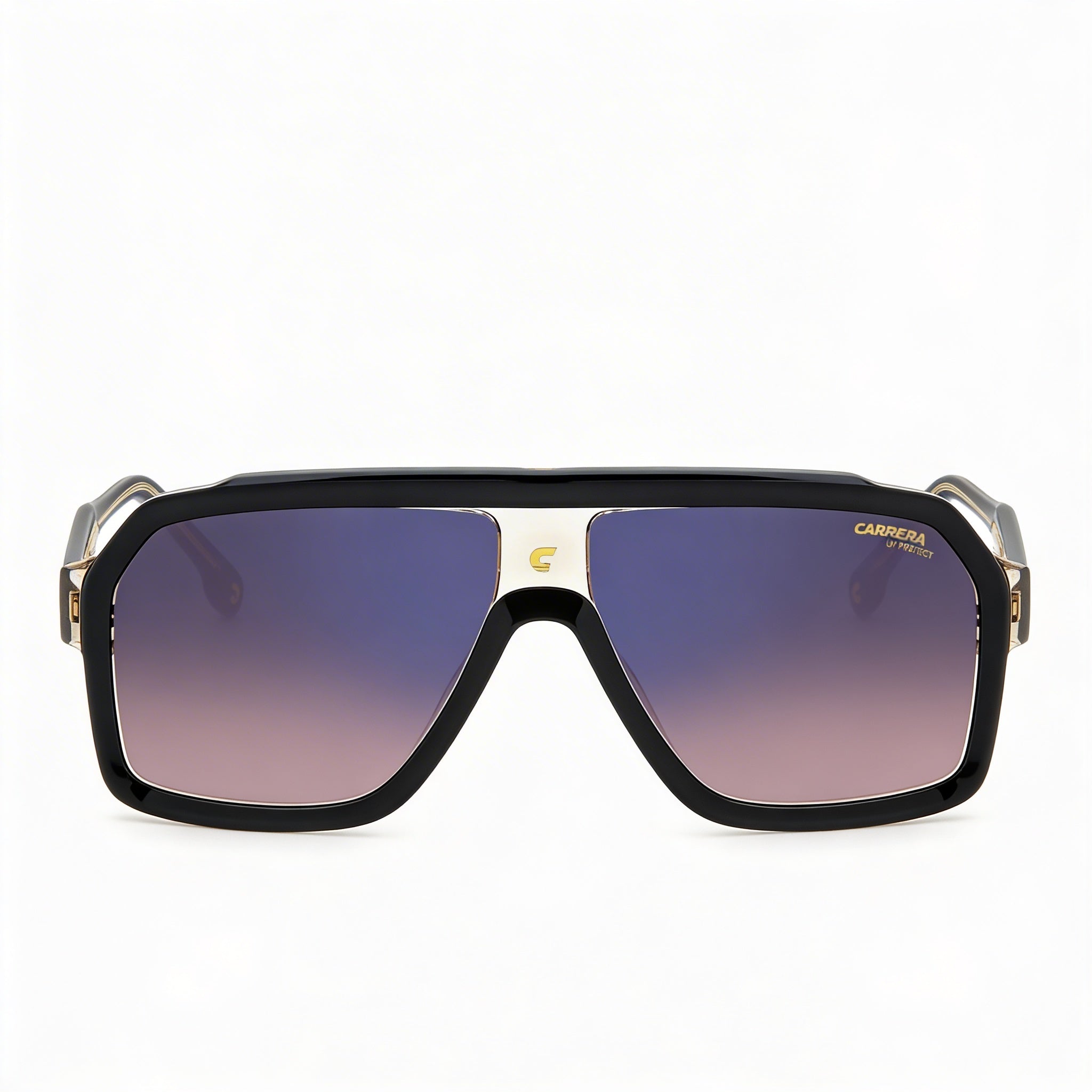 Carrera Classic Unisex Acetate Gradient UV Protection Sunglasses Black Beige Brown Shaded Blue Mirror 60mm, Photo 2