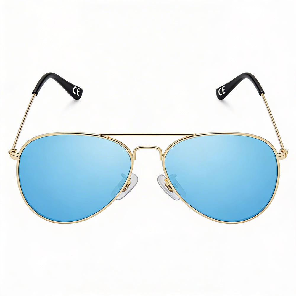 Privé Revaux Aviators Unisex Stainless Steel Frame Blue Mirror Polarized Lenses UV Protection Sunglasses 61mm