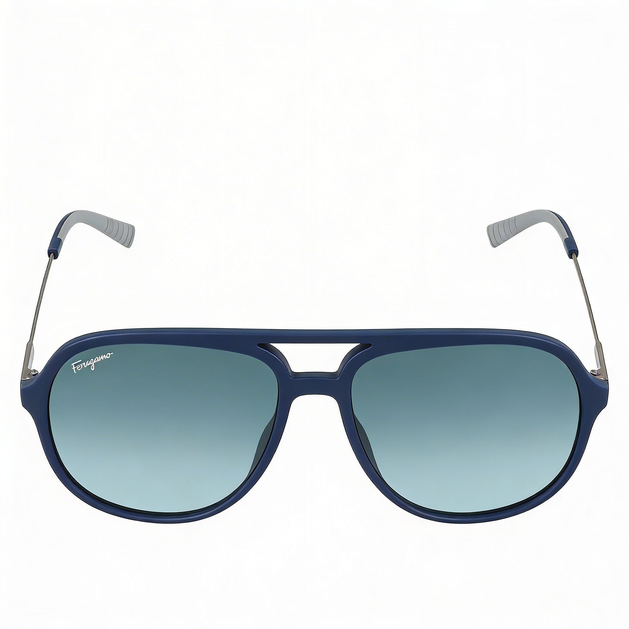 Gafas de sol casuales unisex Ferragamo INJECTED, montura azul, protección UV degradado azul no polarizado 60-16-145, Photo 2