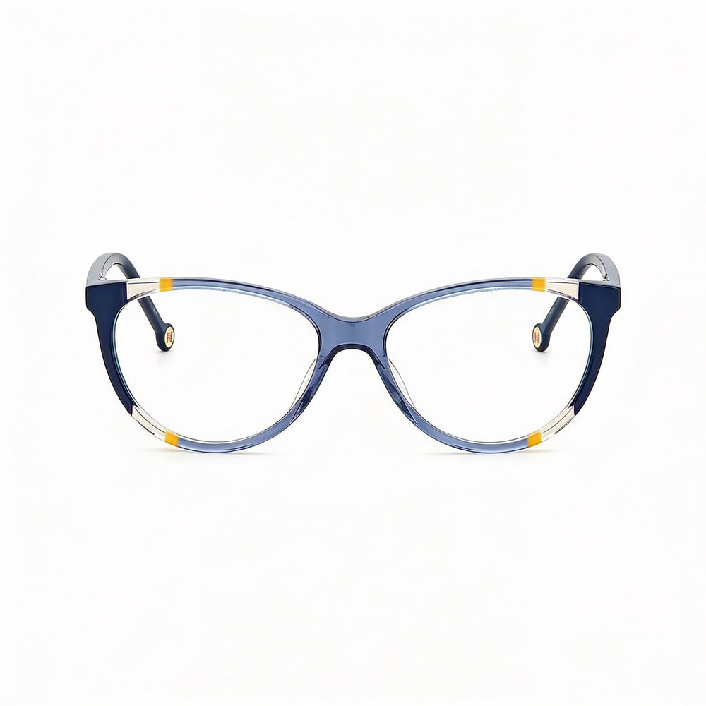 Carolina Herrera CH 0064 Women's Acetate Optical Frame with Tri Acetate Cellulose Lenses & Blue Orange 55mm Glasses