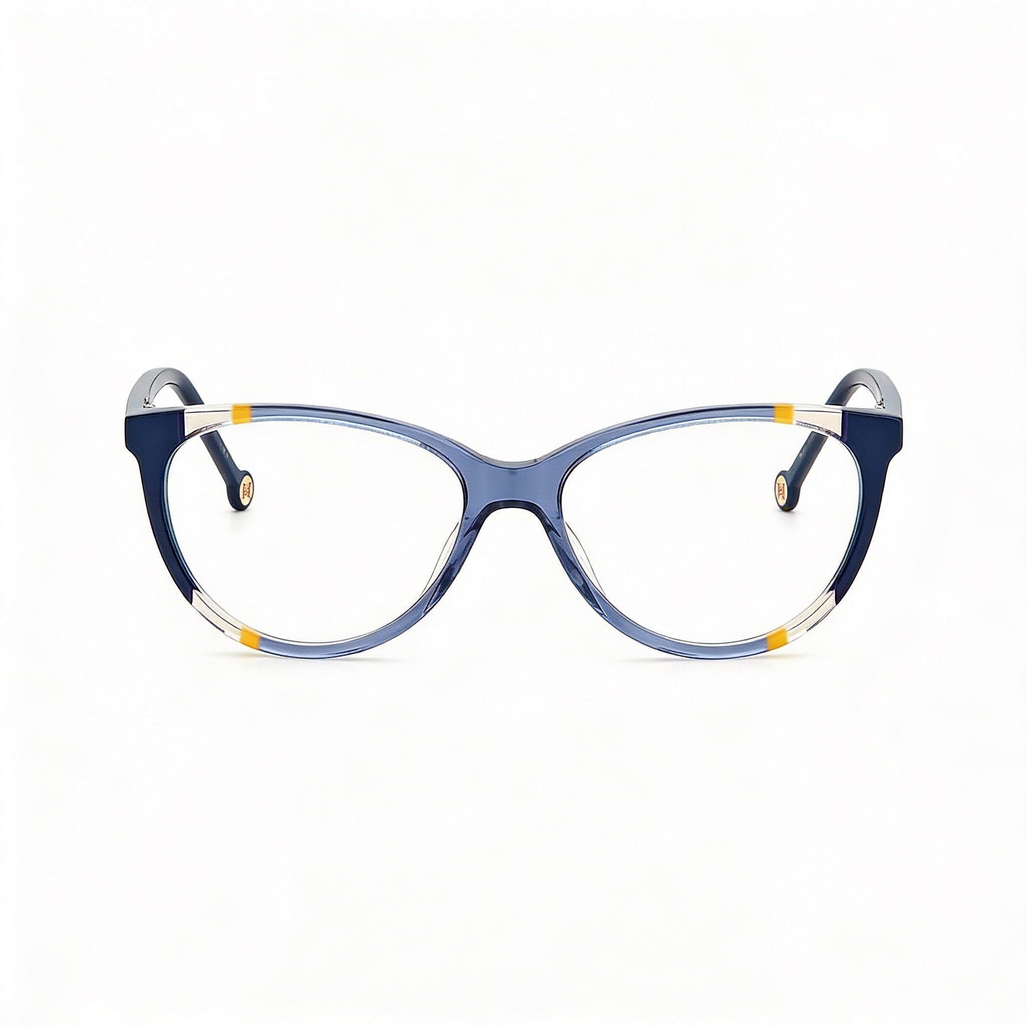 Carolina Herrera CH 0064 - Montura de acetato para mujer con lentes de celulosa de triacetato y gafas azul naranja de 55 mm, Photo 2