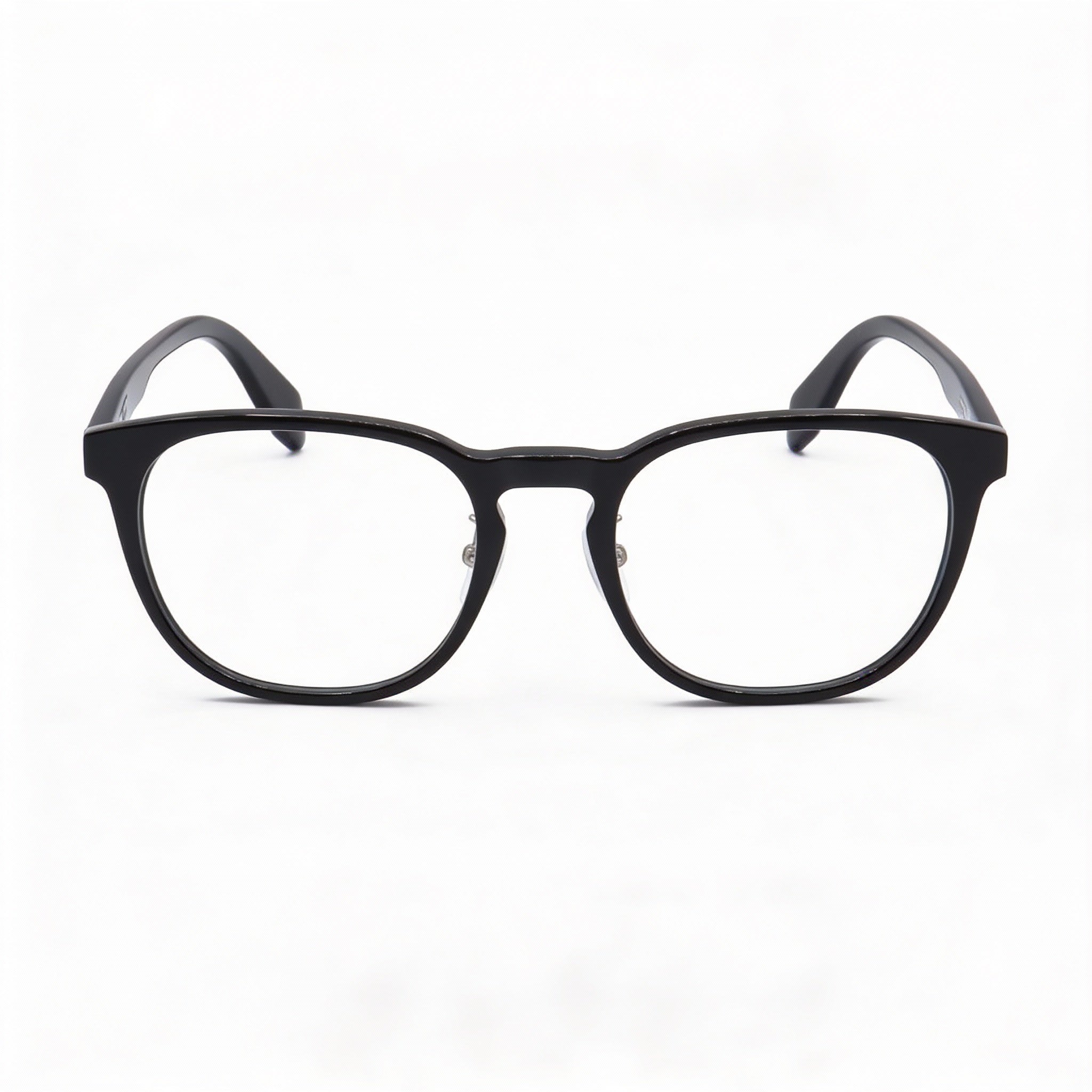 Gafas adidas Originals OR5014-H para hombre, montura ovalada, lentes de plástico transparente, color negro brillante, 56 mm, Photo 1