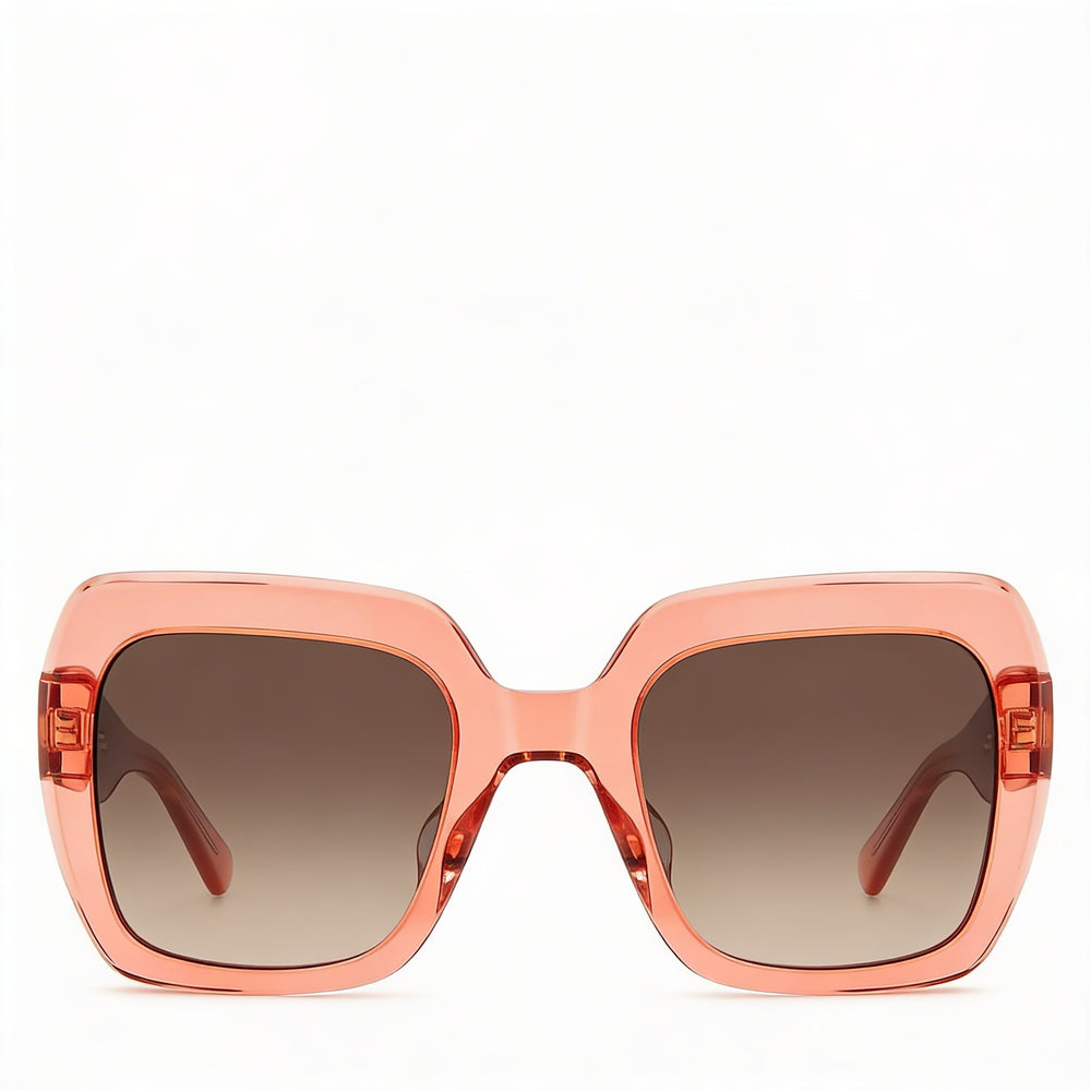 Gafas de sol Kate Spade New York NAOMI/S de acetato color melocotón y marrón oscuro degradado con protección UV para mujer, 52 mm